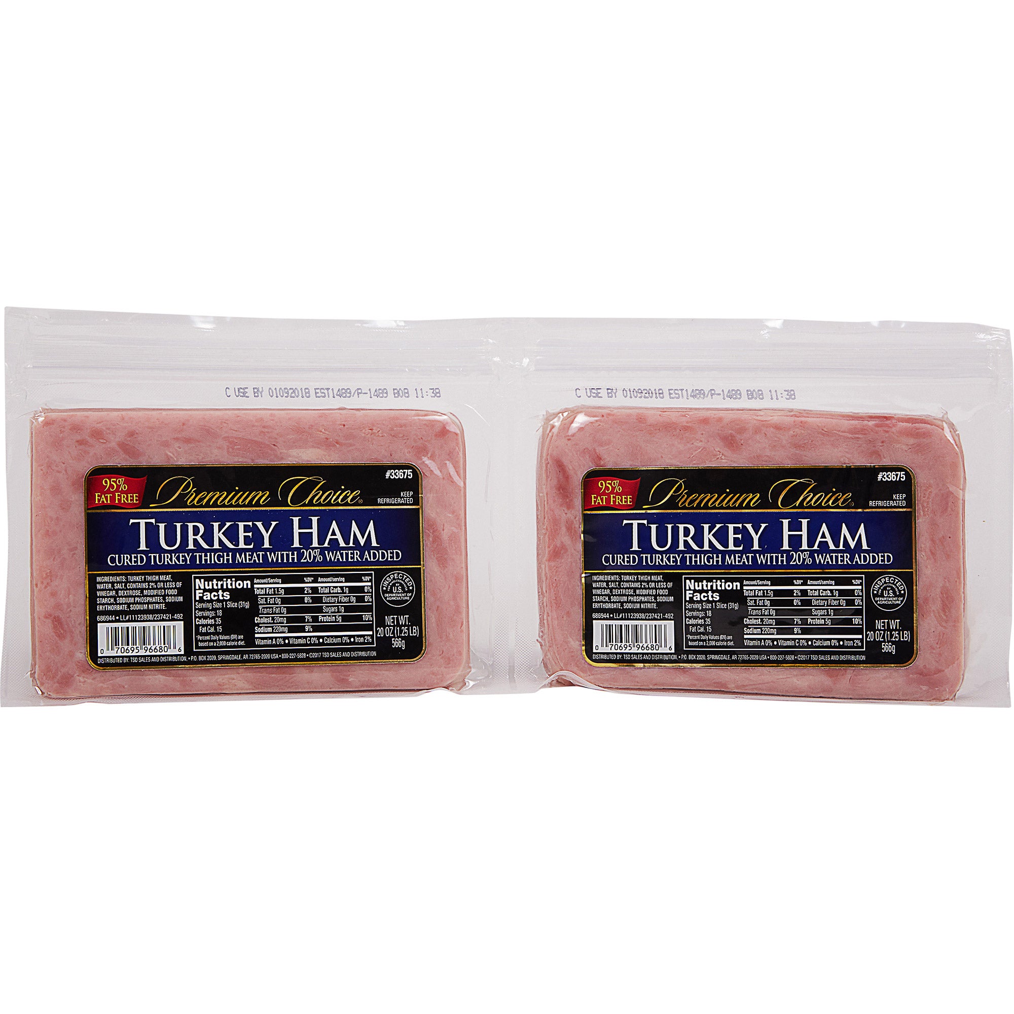 Premium Choice Turkey Ham, Sliced, 2 Count, 20 oz Each (#33675) - $8.29 ...
