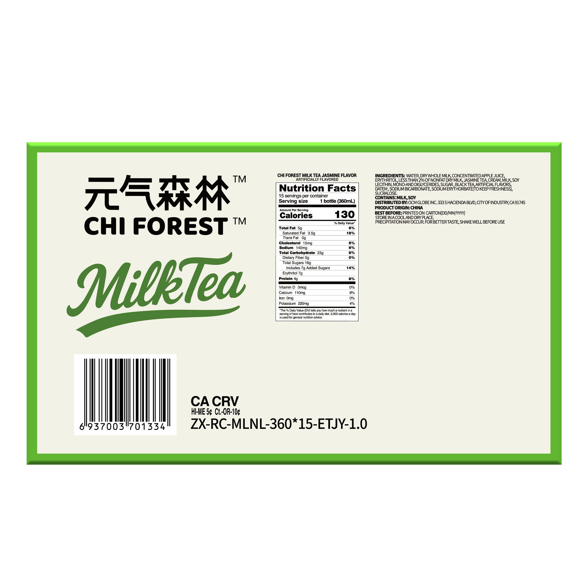 Chi Forest Jasmine Milk Tea, 15-Pack, 12.17 oz Each (#1920731