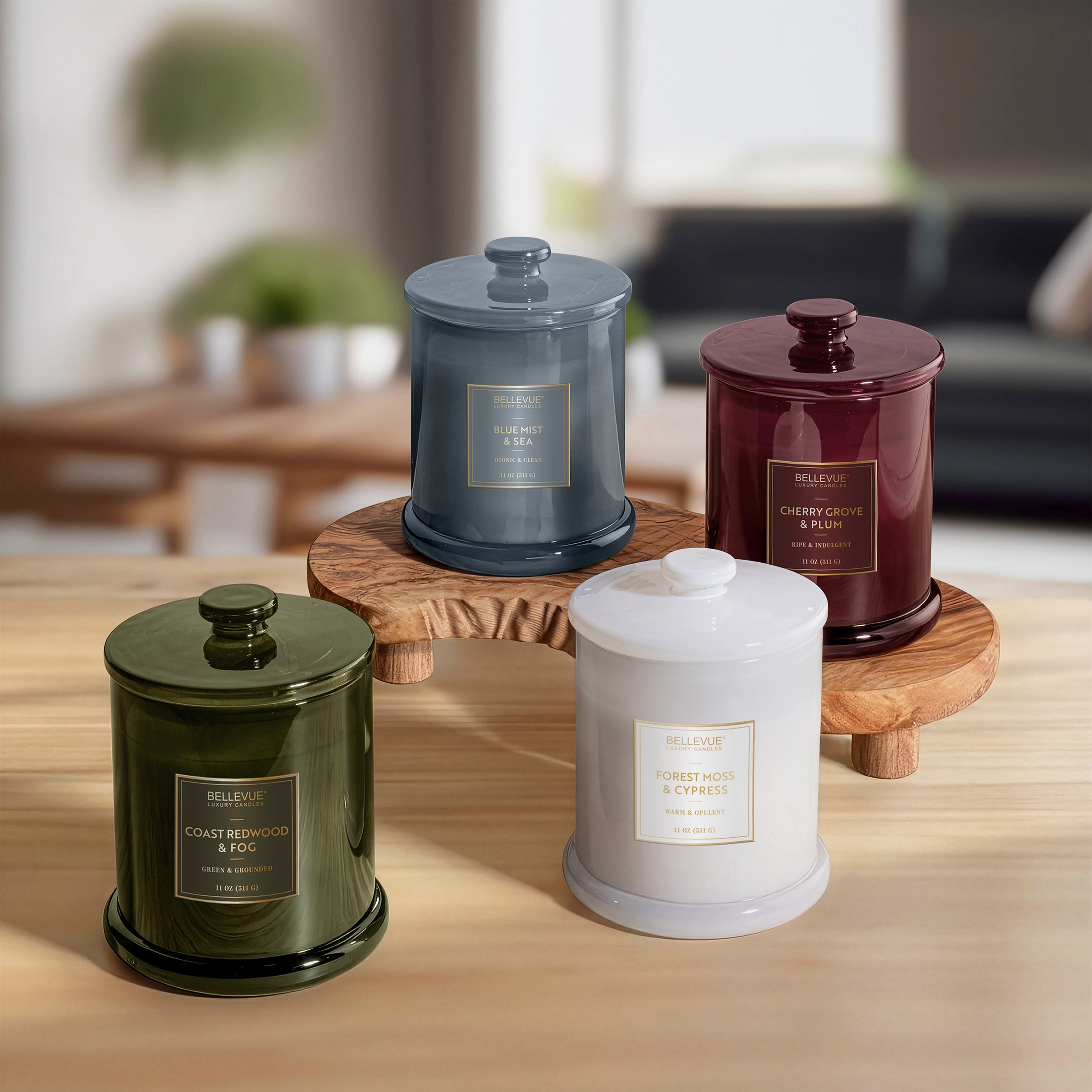 Bellevue Luxury Glass Jar Candles, 11 oz, 4-Pack (#2028273) - $19.99