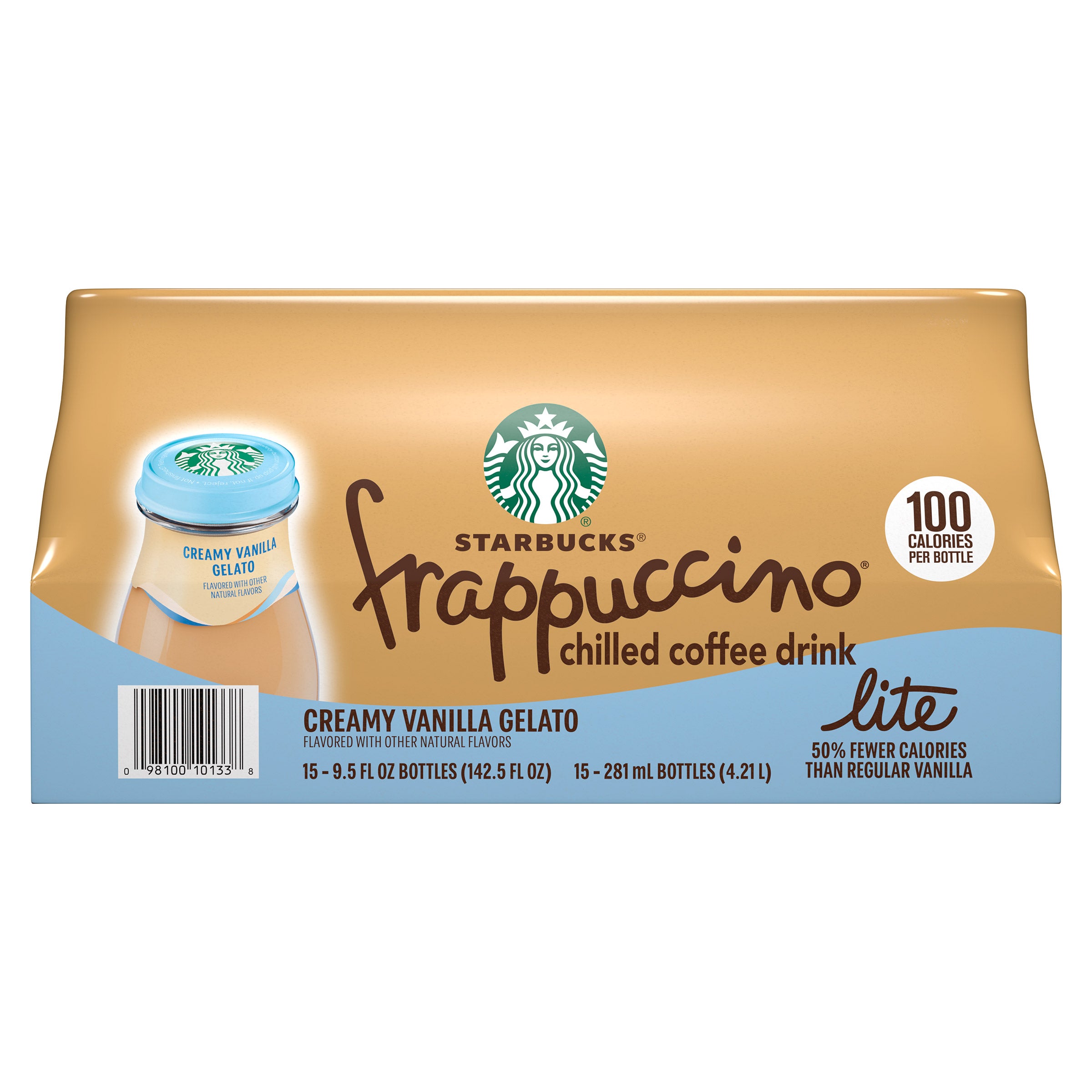 Starbucks Frappuccino Lite Creamy Vanilla Gelato Chilled Coffee Drink, 15 x  9.5 oz (#2009691) - $10.97 (down from $23.64)