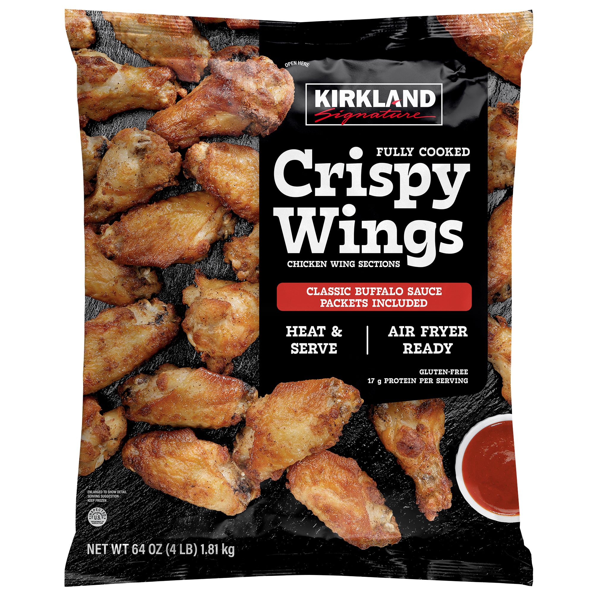 Kirkland Signature Crispy Wings with Buffalo Sauce 4 lbs - $16.99 at Costco