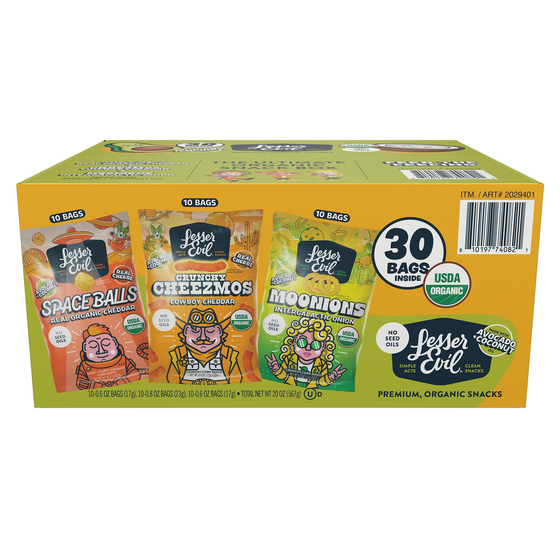 LesserEvil Organic Snack Box, 30-Count (1.25 lbs) (#2029401