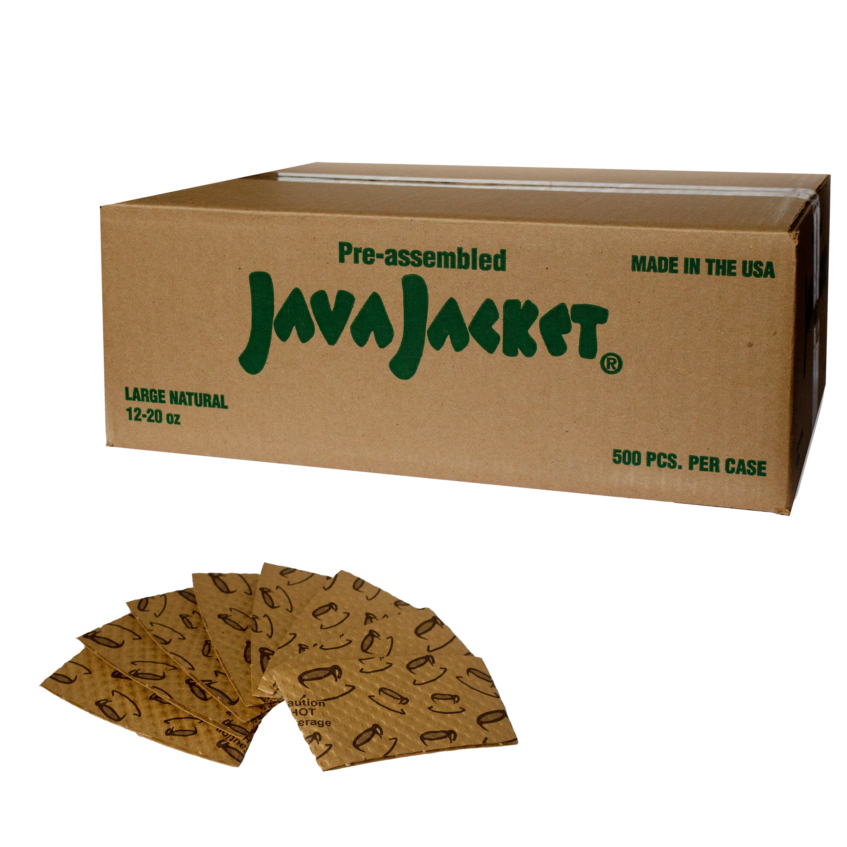 Java Jacket Paper Hot Cup Sleeve, Natural Kraft, 500 Count (#762502 ...