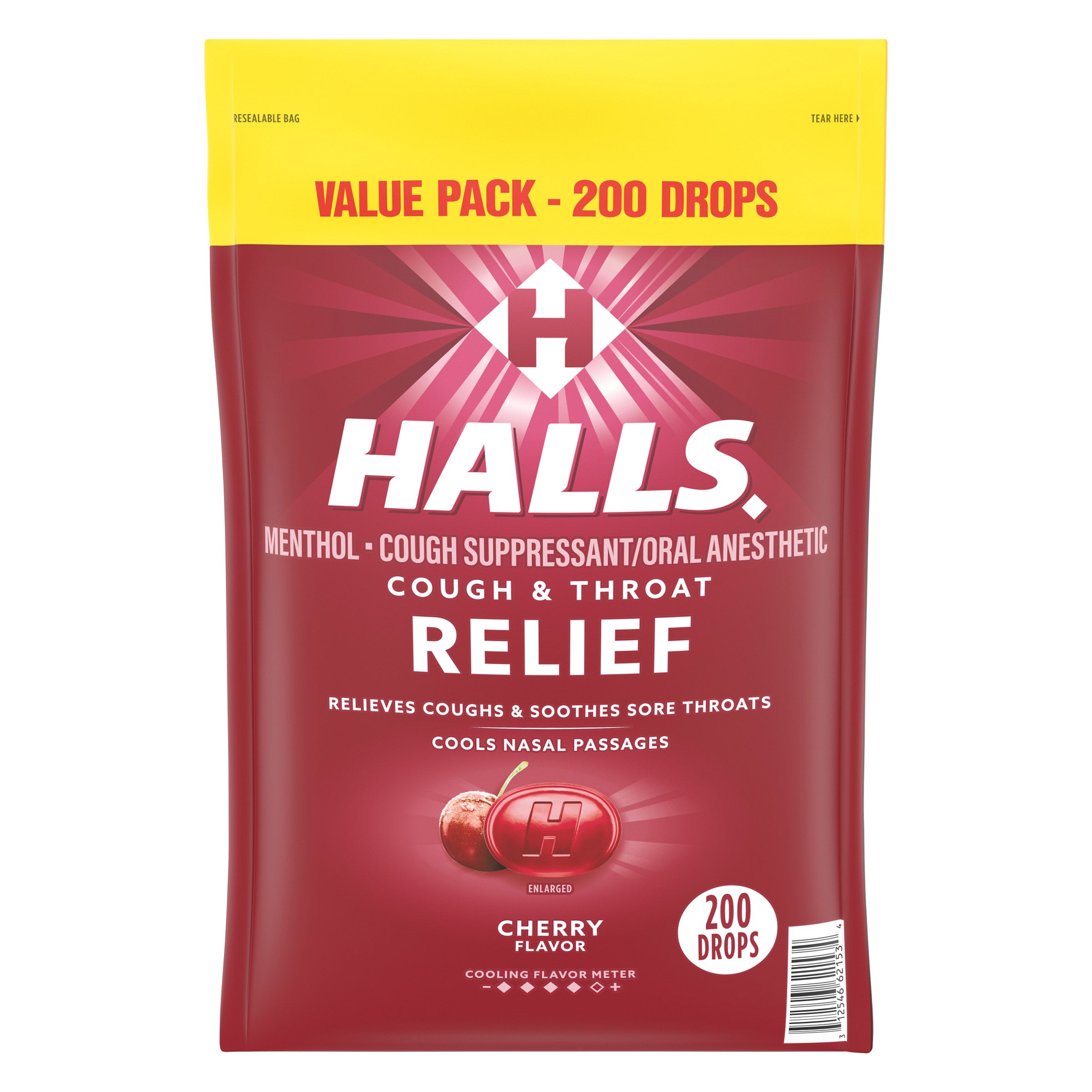 Halls Relief Cherry Cough & Throat Drops 200 Count (#621534) - $8.99