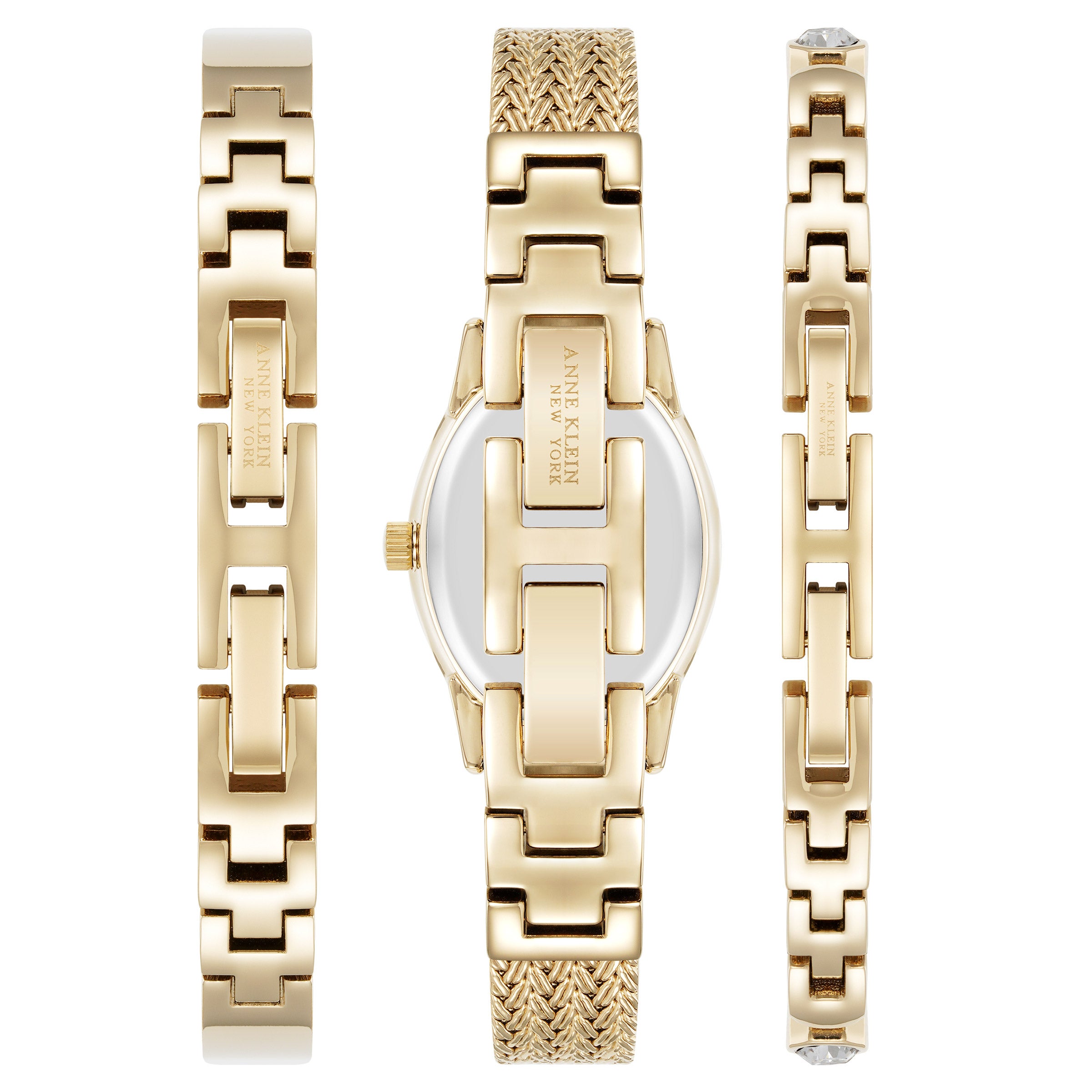 Anne Klein Peak a Boo Gold Mesh Bracelet and Watch ✨Anne Klein Peek A Boo Gold Watch ⚙️Quartz (Battery  main image 2