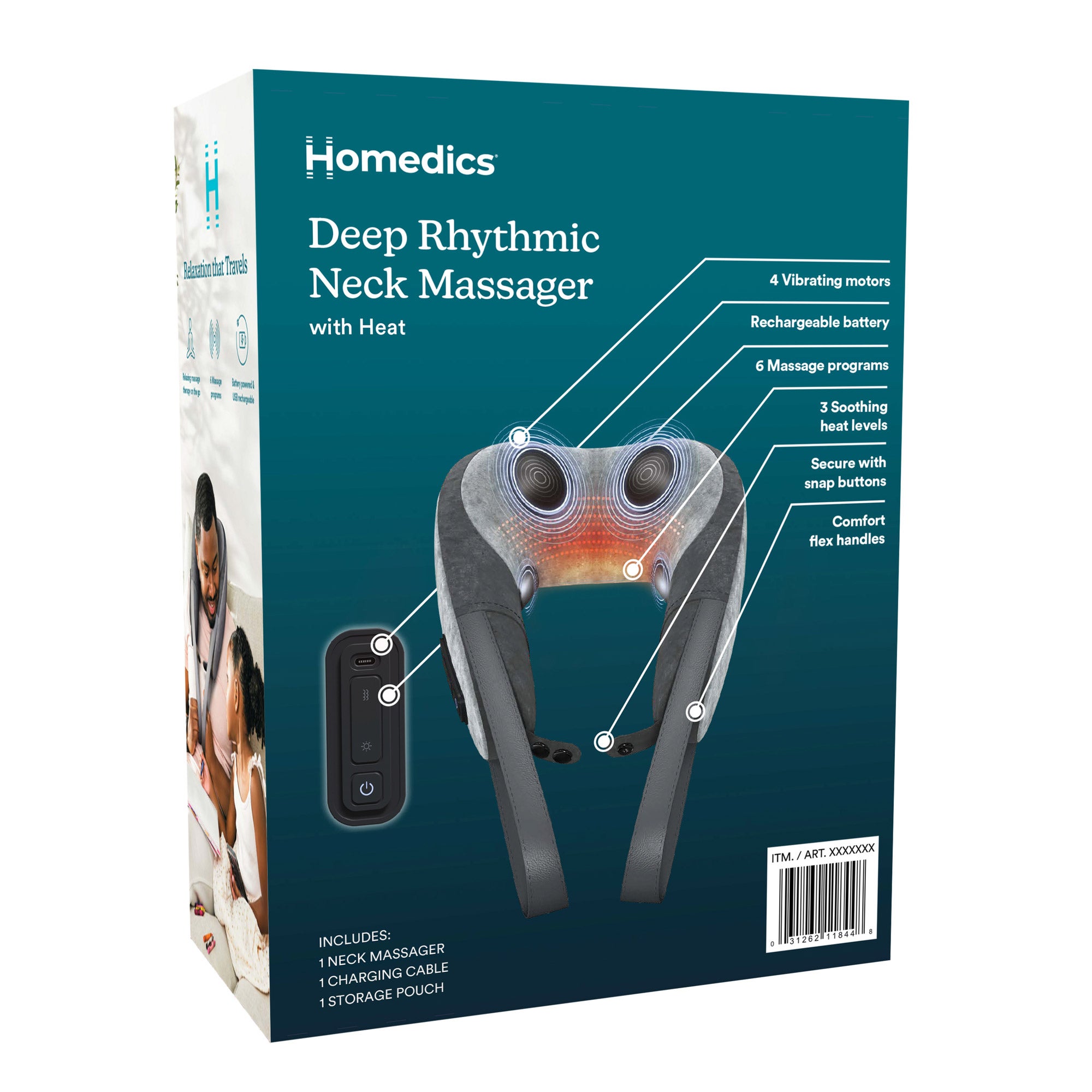 homedics shiatsu and vibration neck massager with heat HoMedics NMS-360 Shiatsu & Vibration Neck Massager With Heat main image 1