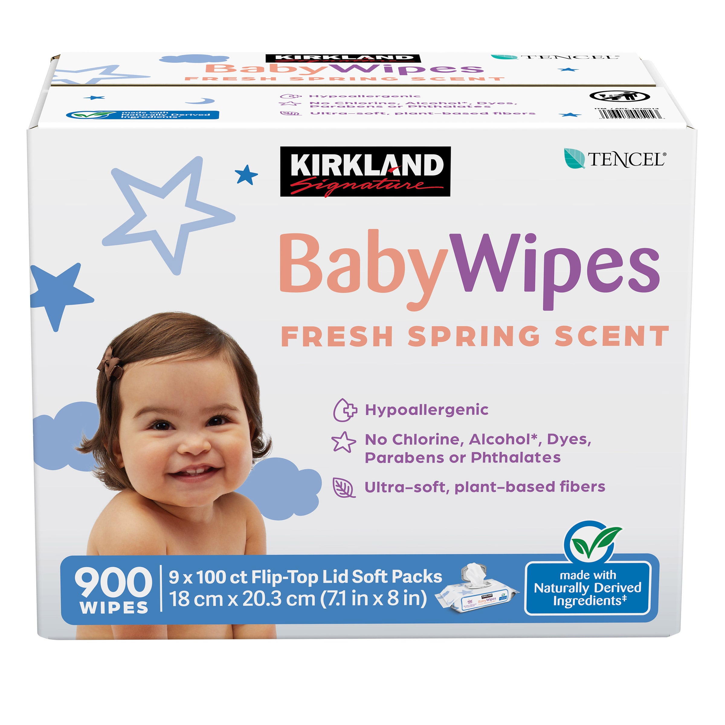 Kirkland Signature Scented Baby Wipes, 9 Packs of 100 Count (900 CT ...