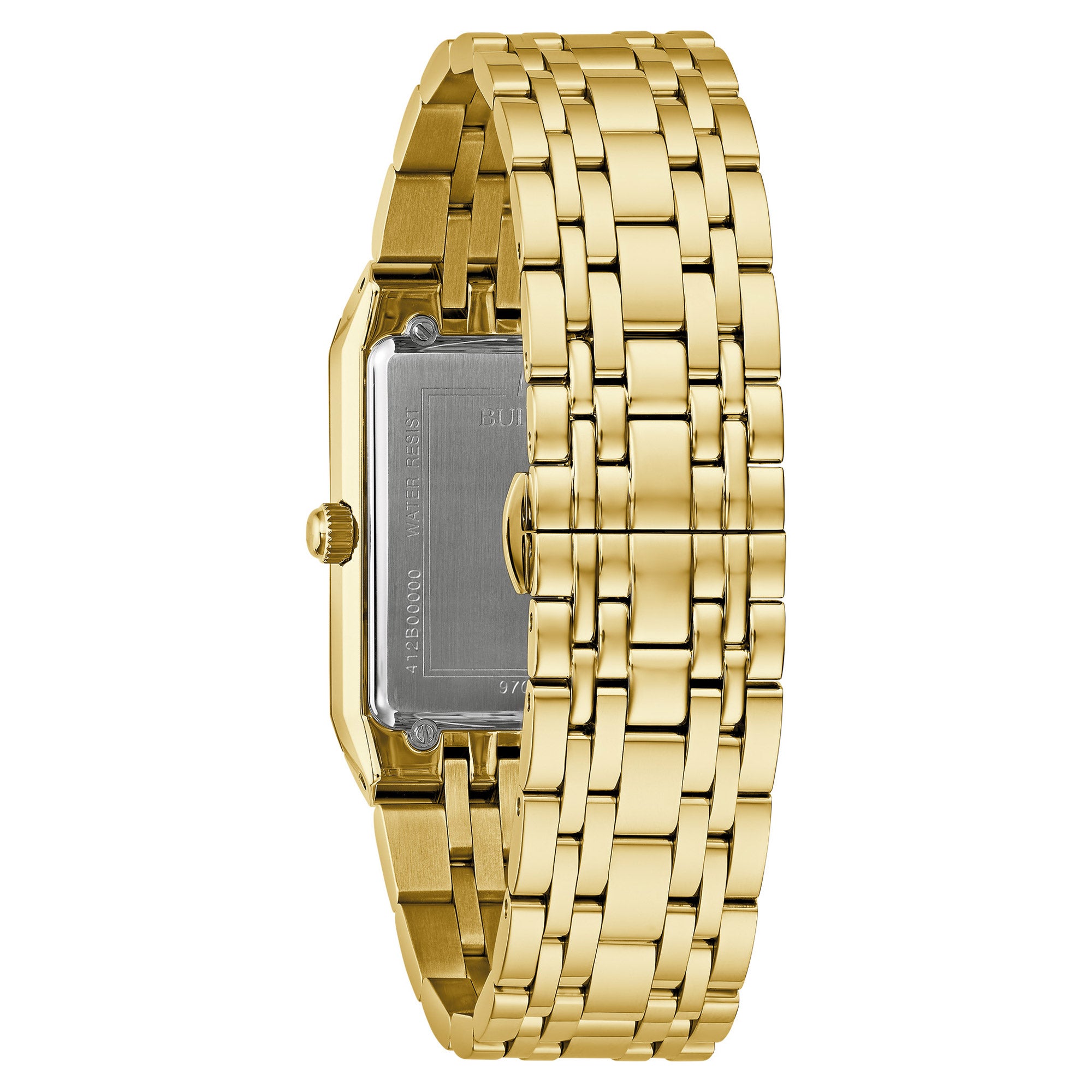 Bulova Quadra Gold-Tone Stainless Steel Black Dial Quartz Men's