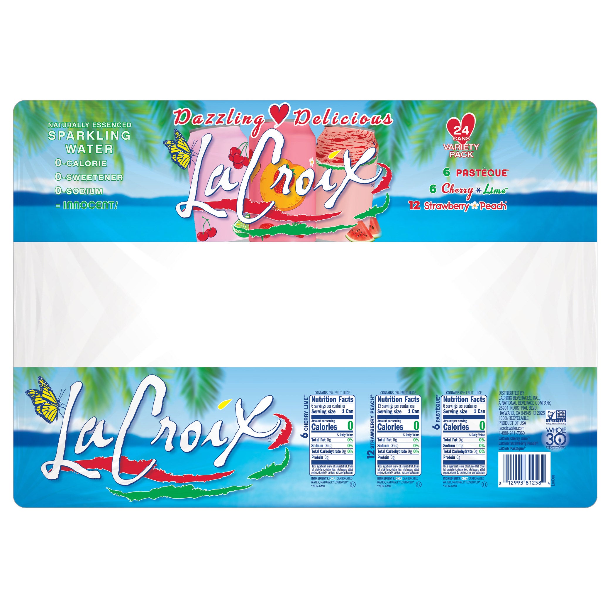 LaCroix Dazzling Delicious Sparkling Water Variety Pack, 24 x 12 fl oz ...