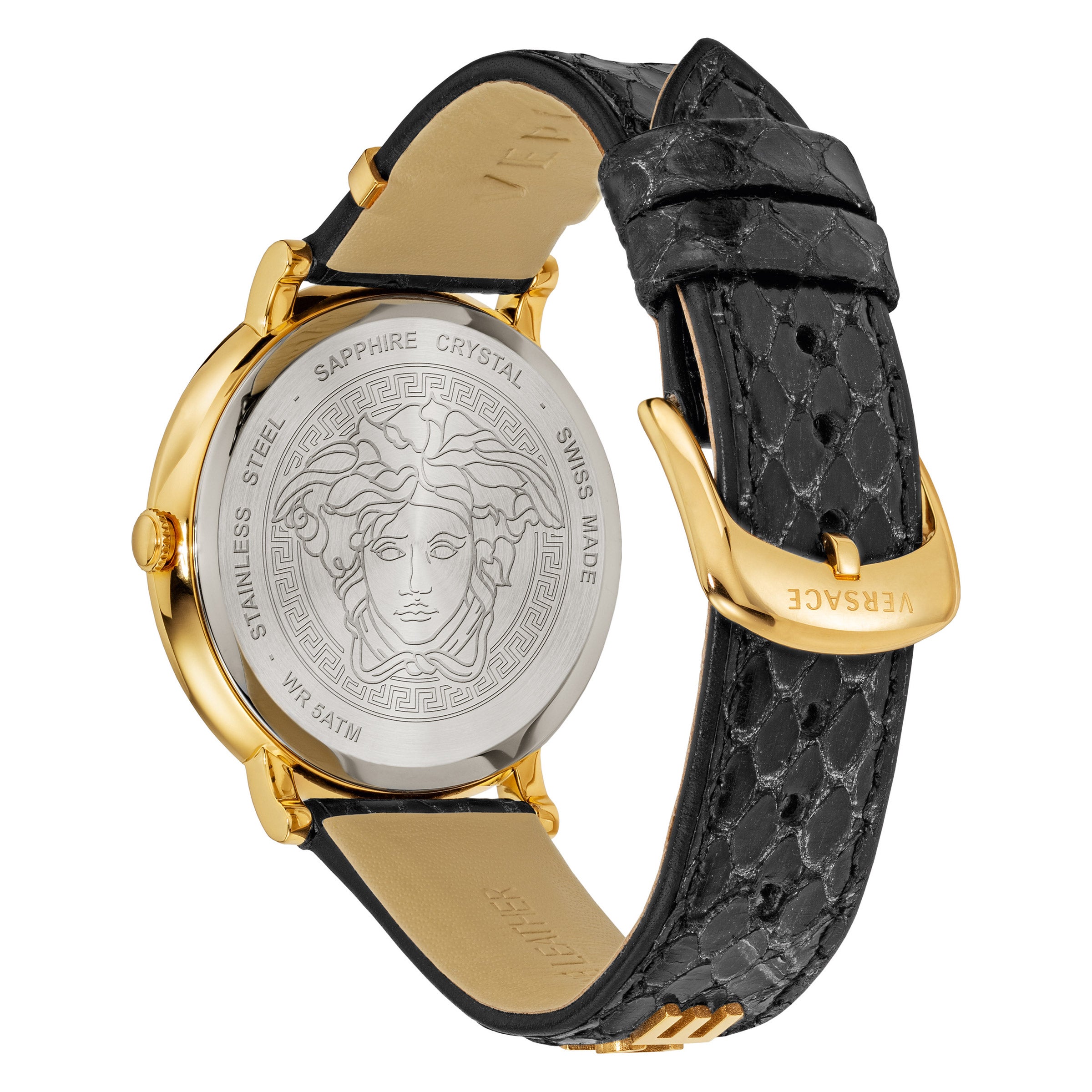 Versace V-Circle 38mm Gold Tone Black Dial Quartz unisex Watch VE8101022 NEW Versace V-Circle Logomania Watch - VE8101022 | The RealReal main image 3