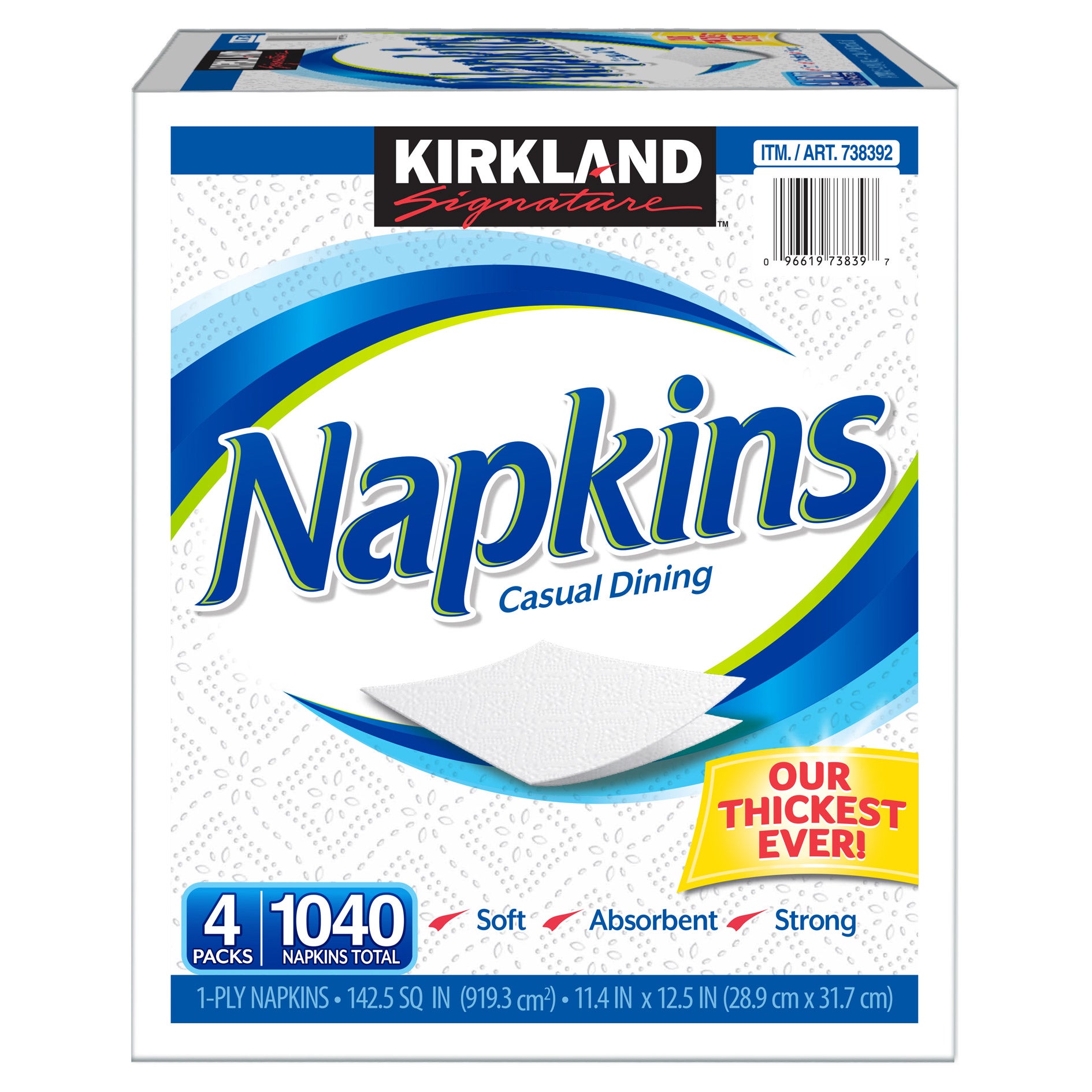 Kirkland Signature Casual Dining Napkins, 1040 CT (4 x 260 CT) - $8.99 ...