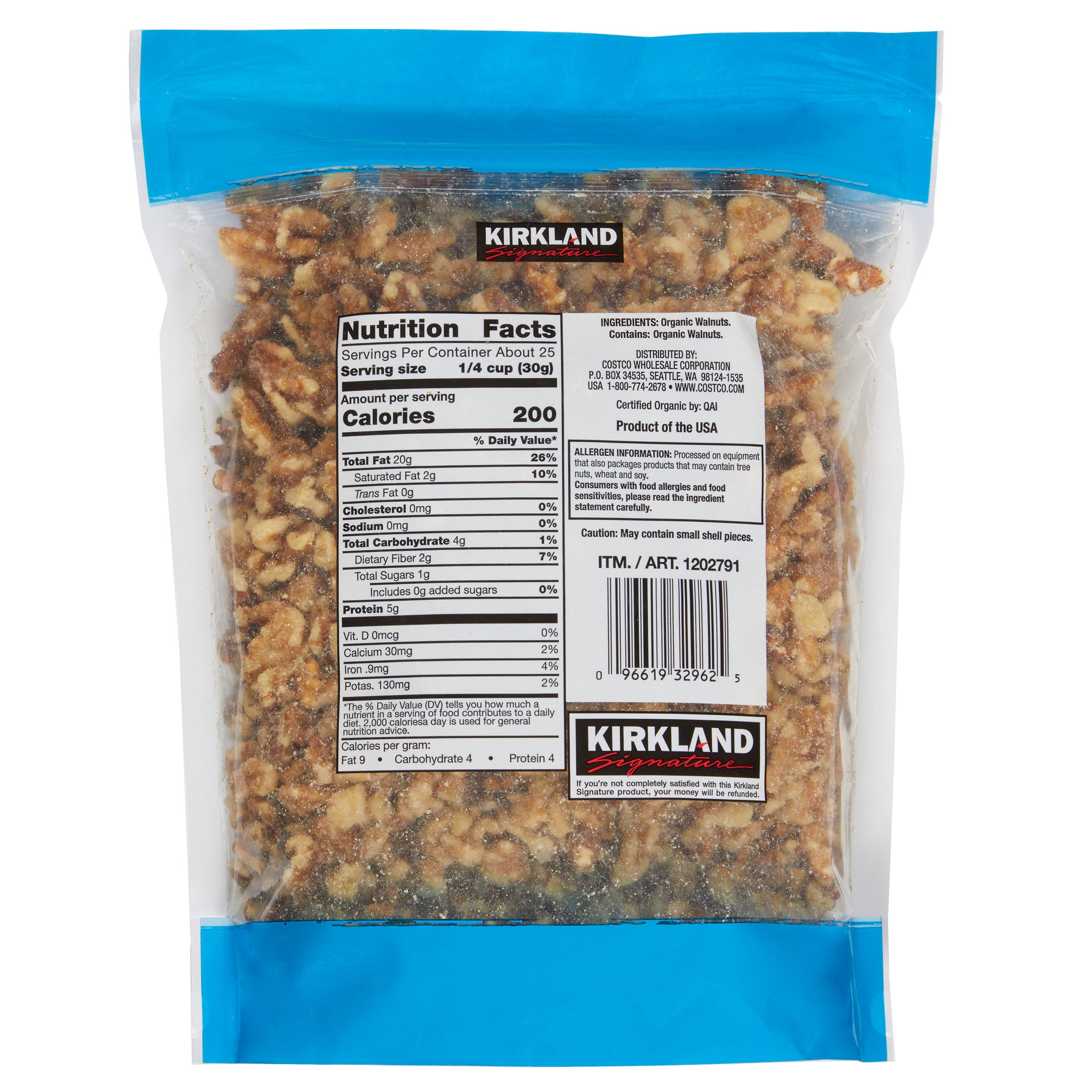 Kirkland Signature Organic Walnuts, 1.7 Pounds - $11.59 at Costco