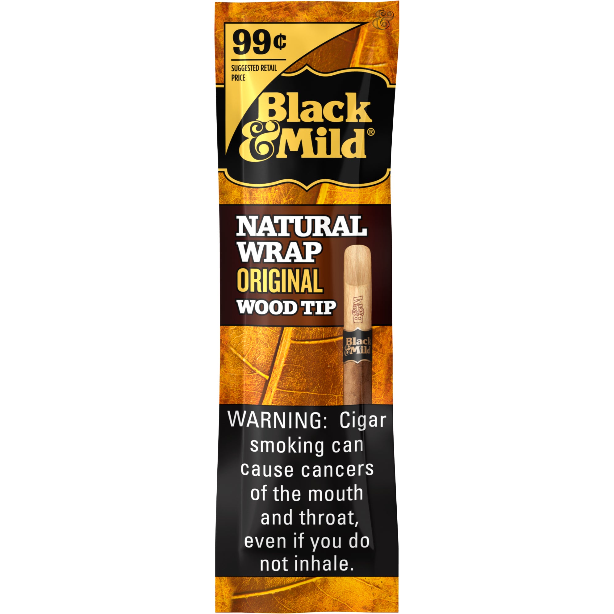 black & mild homogenized tobacco wrapper Black & Mild Natural Wrap Original Cigars, 10/15 ct (#1250768)