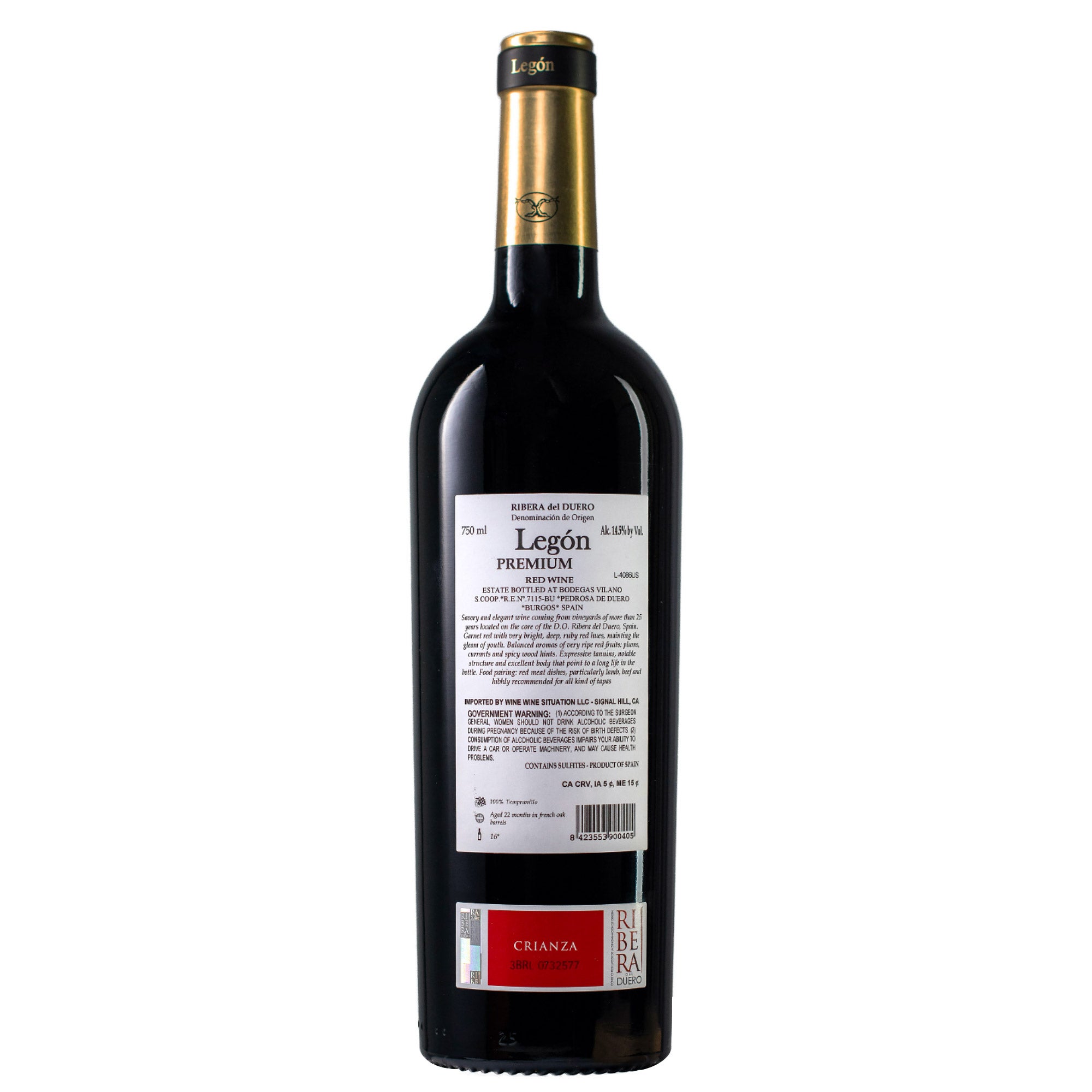 Bodegas Vilano Legón Tempranillo Reserva Ribera del Duero 750ML