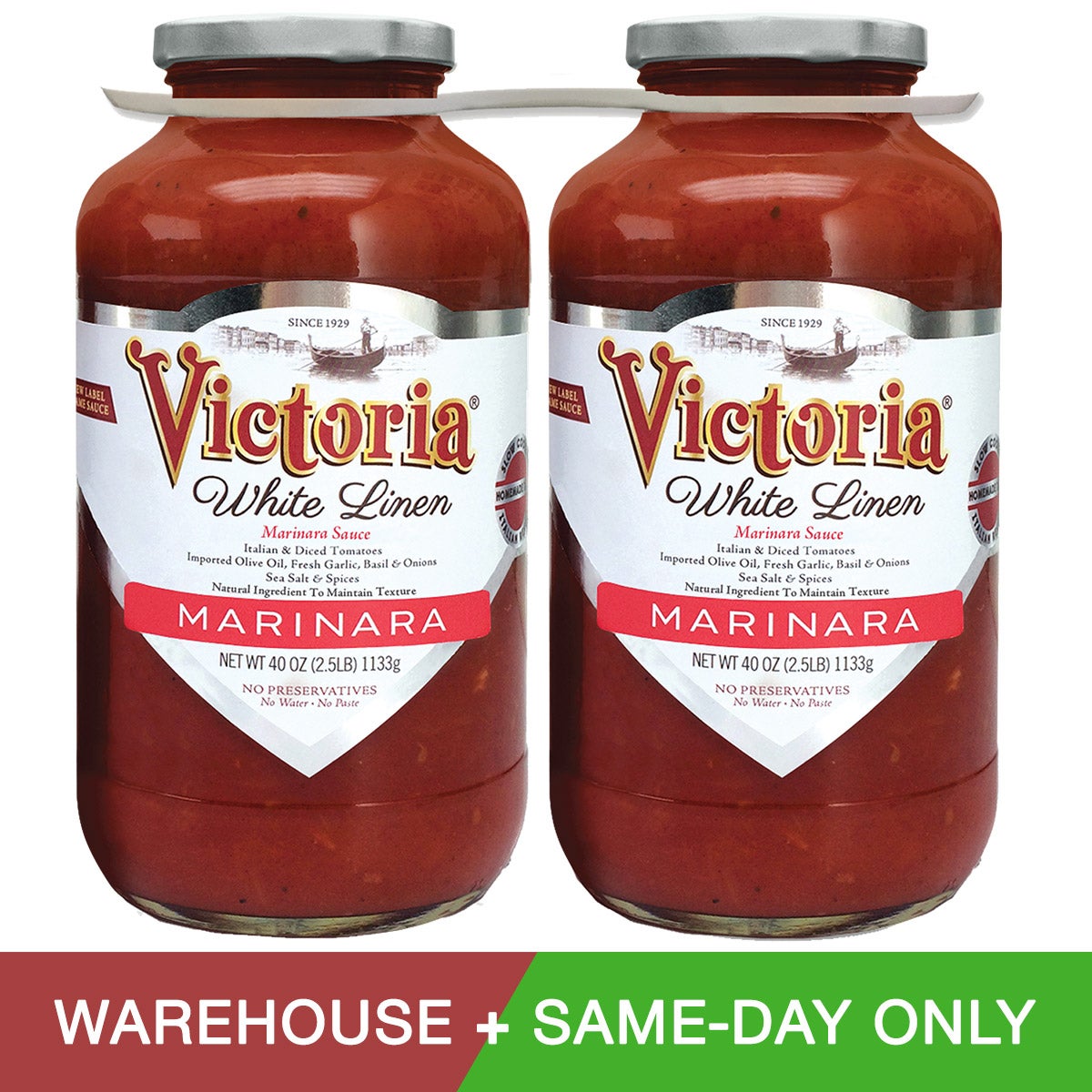 Victoria White Linen Marinara Sauce 2/40 oz (5 lb) (#699251