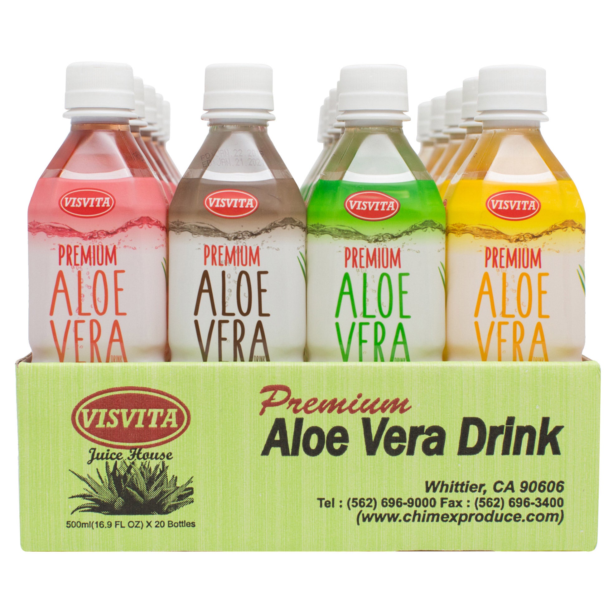 Visvita Juice House Premium Aloe Vera Drink, Variety Pack, 20 Pack 16.9  Ounces Each (#1275599) - $10.97 (down from $24.79)