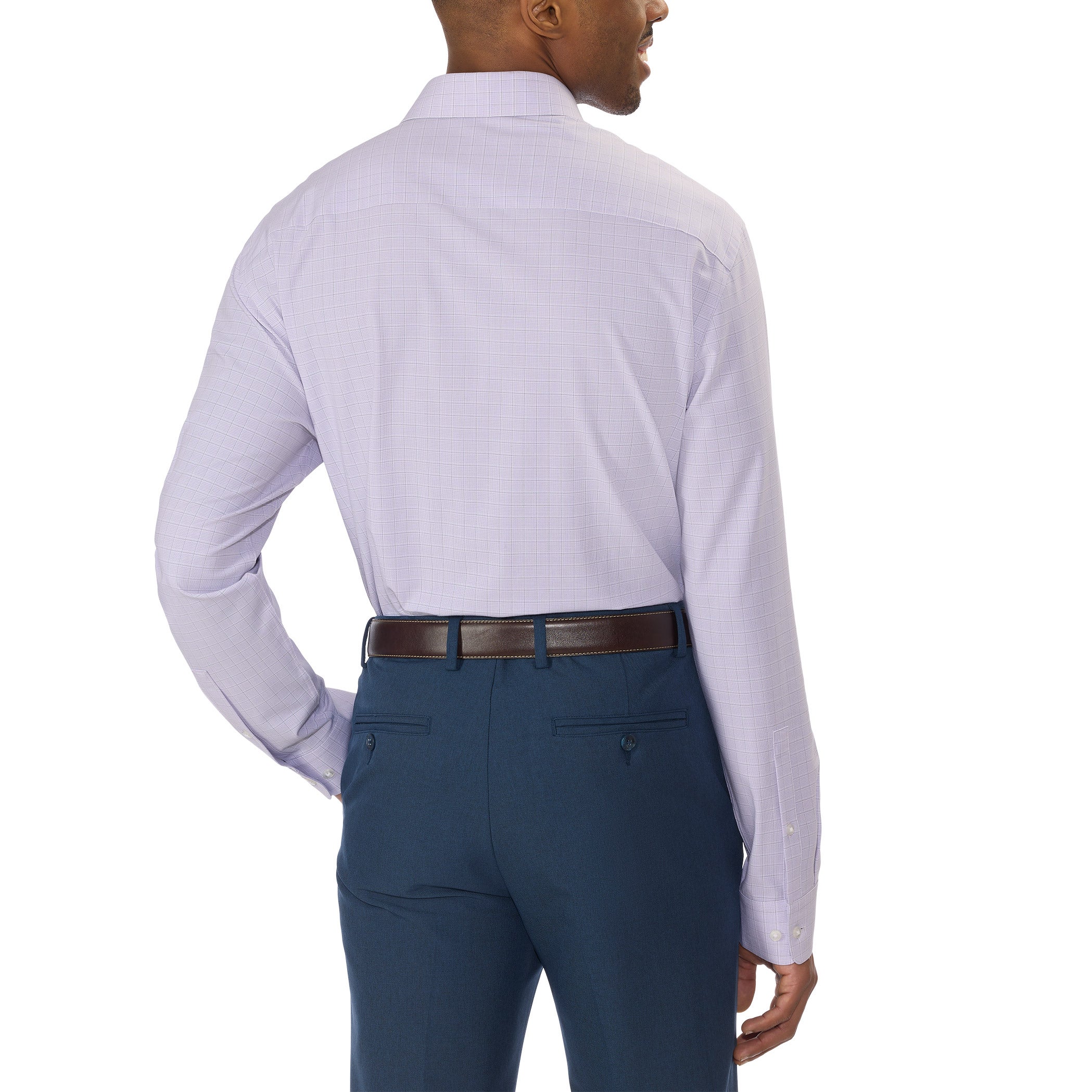 costco slim fit dress shirts Kirkland Signature Men's Traditional Fit Dress Shirt, Light Blue Check