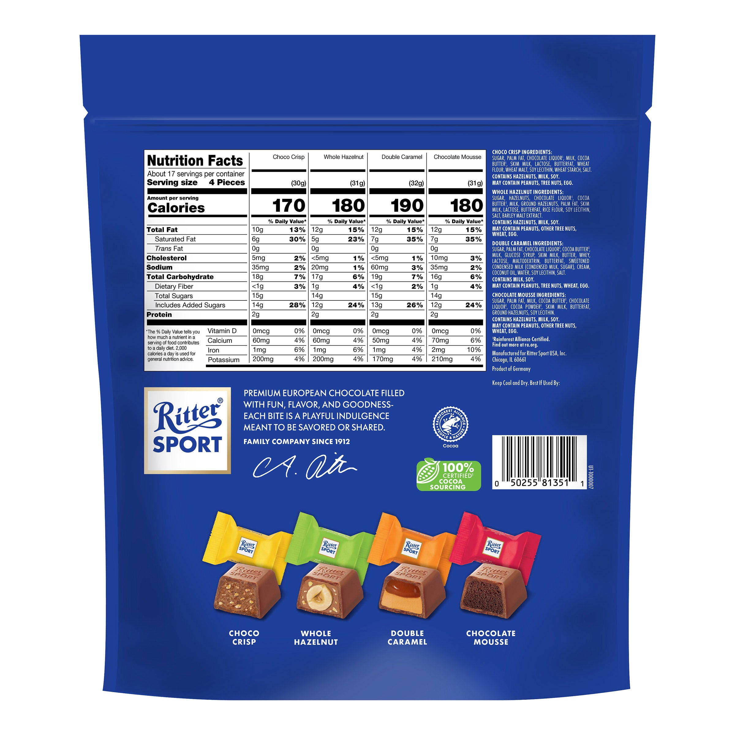 Ritter Sport Choco Cubes 18.17 Ounce Bag - $11.99 at Costco