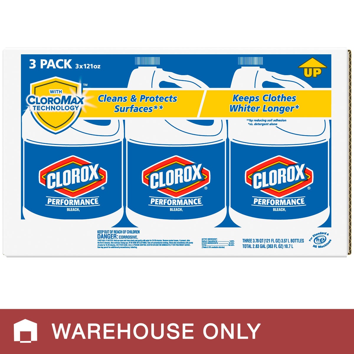 Clorox Performance Bleach 3-Pack, 121 fl oz Each (#1159793) - $10.59