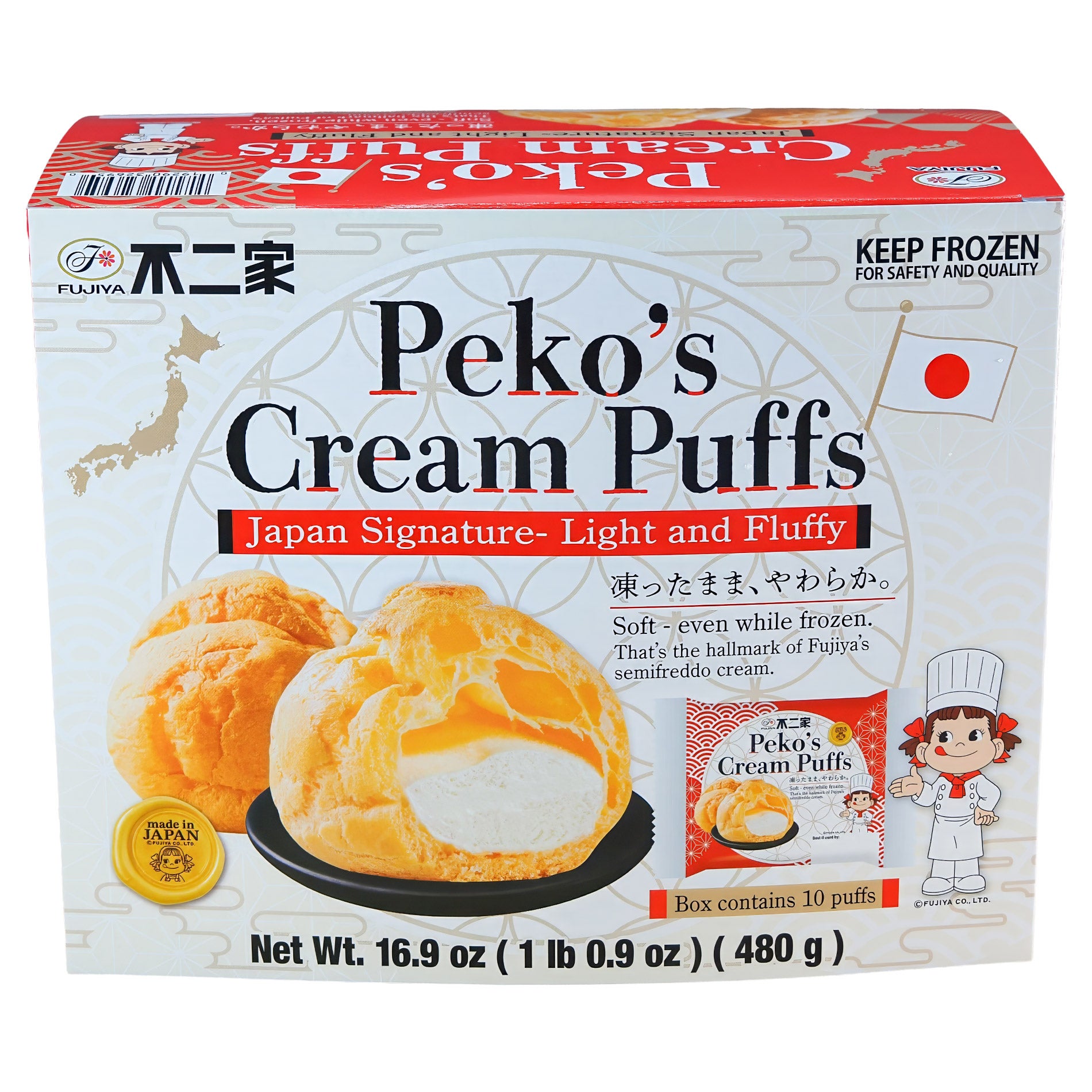 MEER.　CREAM PUFF TOP Peko's Cream Puffs, 10 Count, 16.9 oz (#2059357) - $15.49
