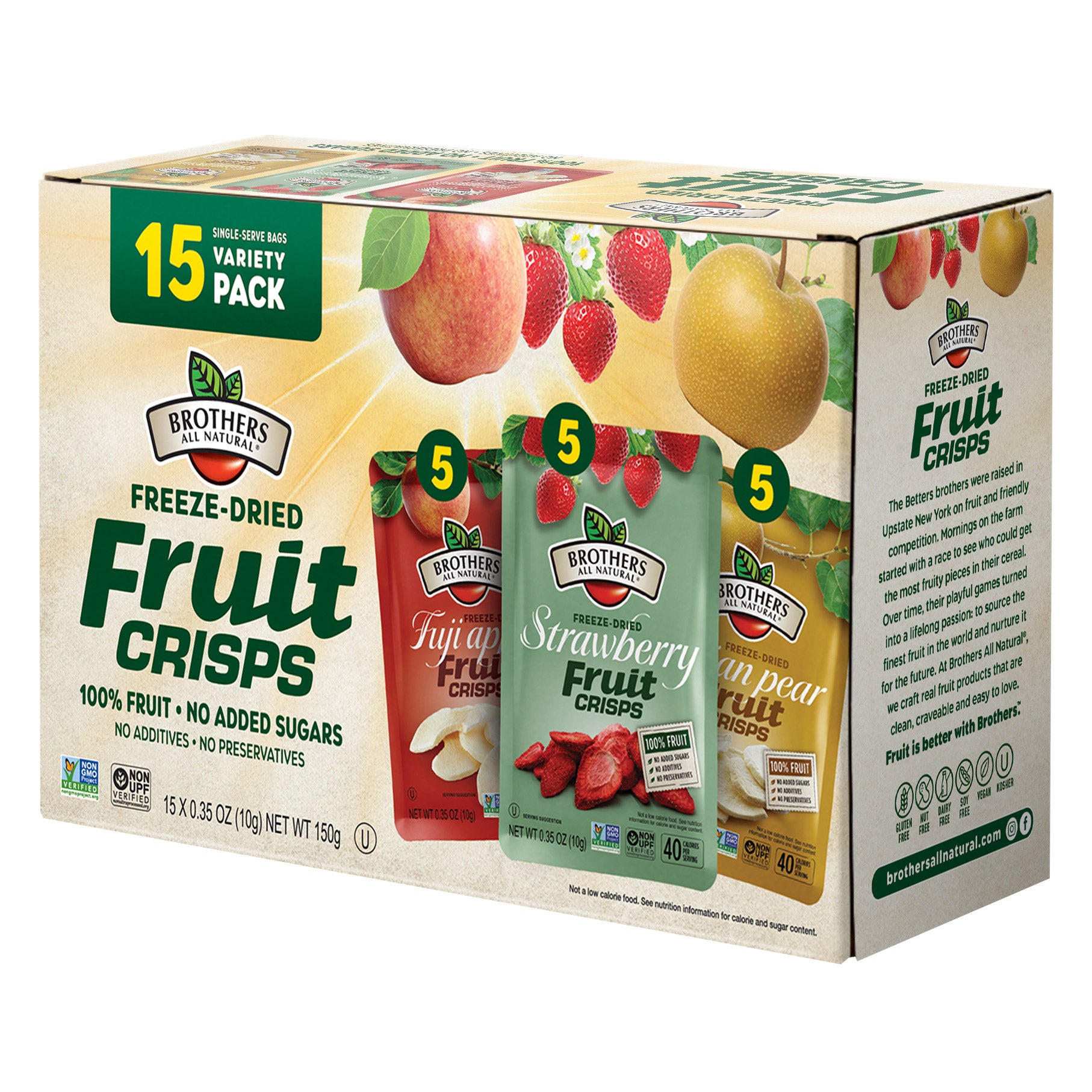 Costco Brothers All Natural Freeze Dried Fruit Crisps, Variety Pack, 15 ...