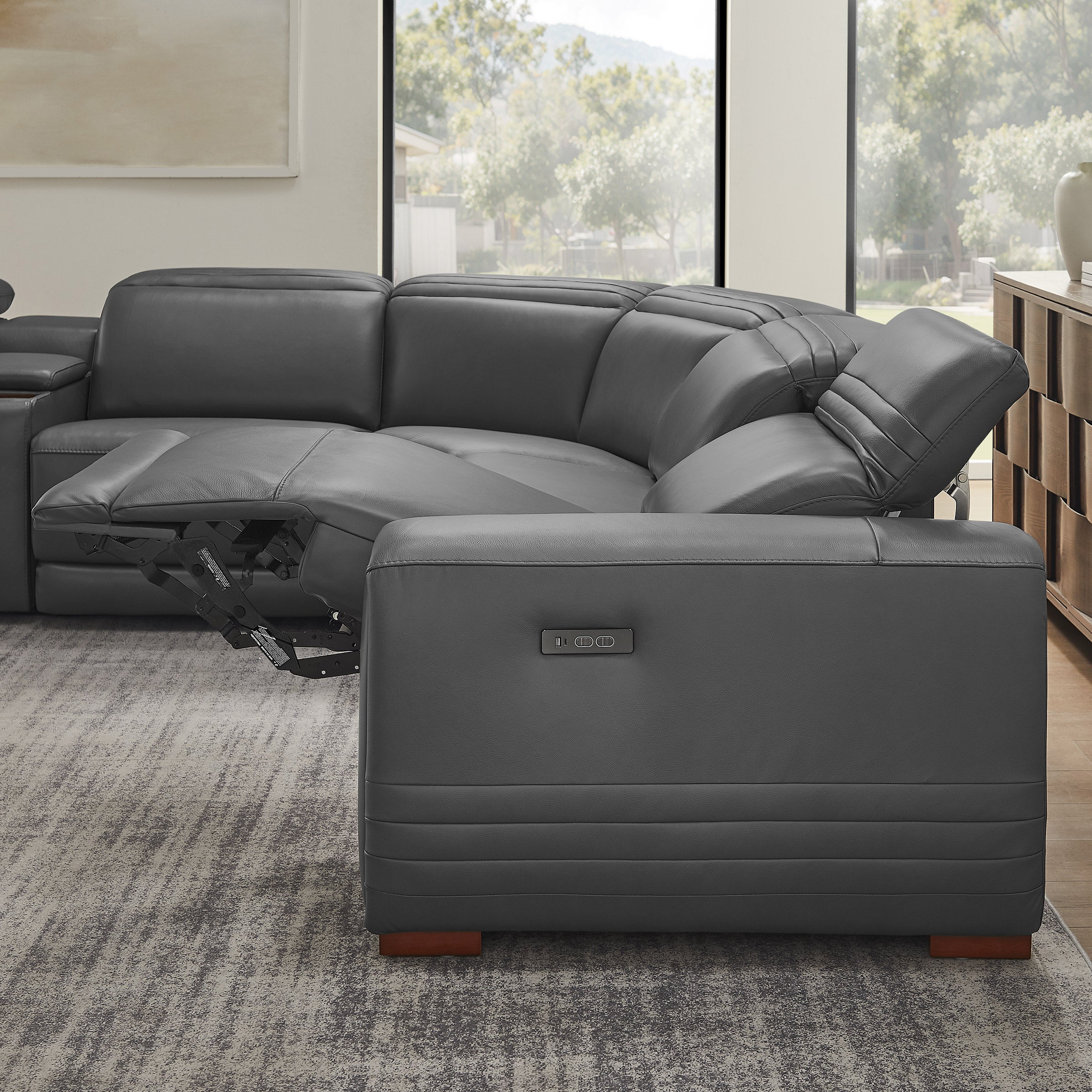 Aiden & Ivy Karson Leather Power Reclining Sectional (#1987513