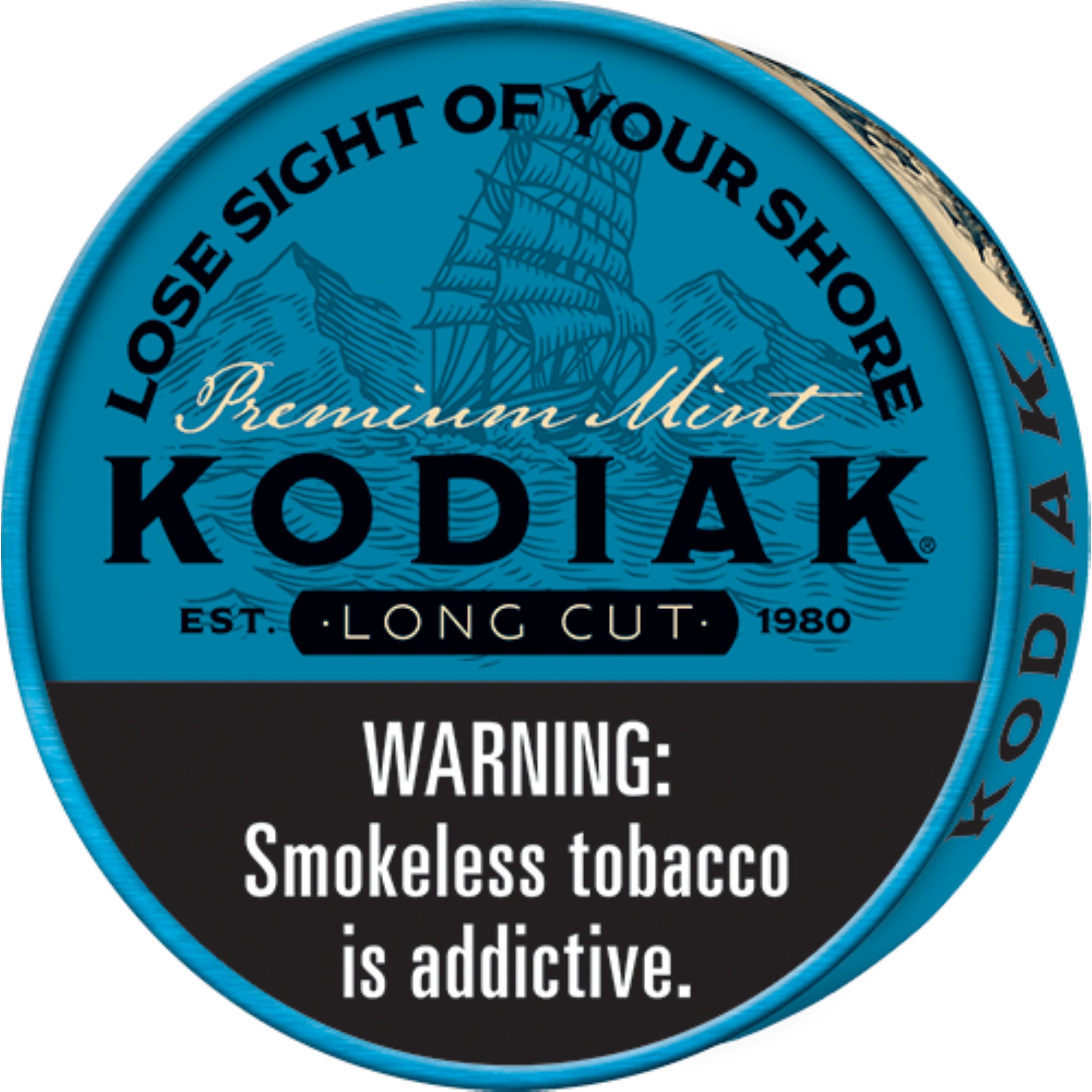 chewing tobacco kodiak Kodiak Ice Long Cut Mint Moist Snuff - 5/1.2 oz Cans (#37726)