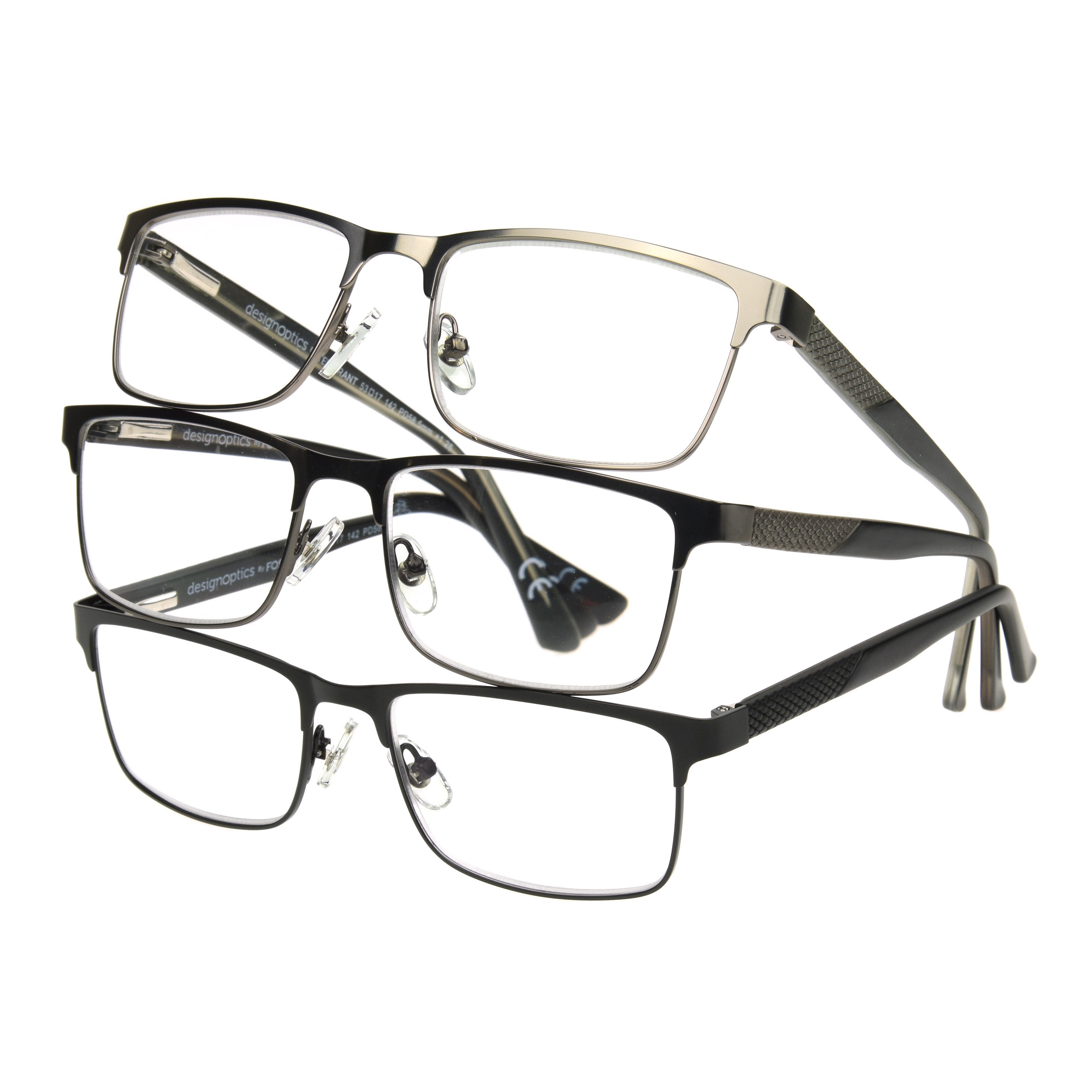 Design Optics by Foster Grant Kyne Full Metal Square Reading