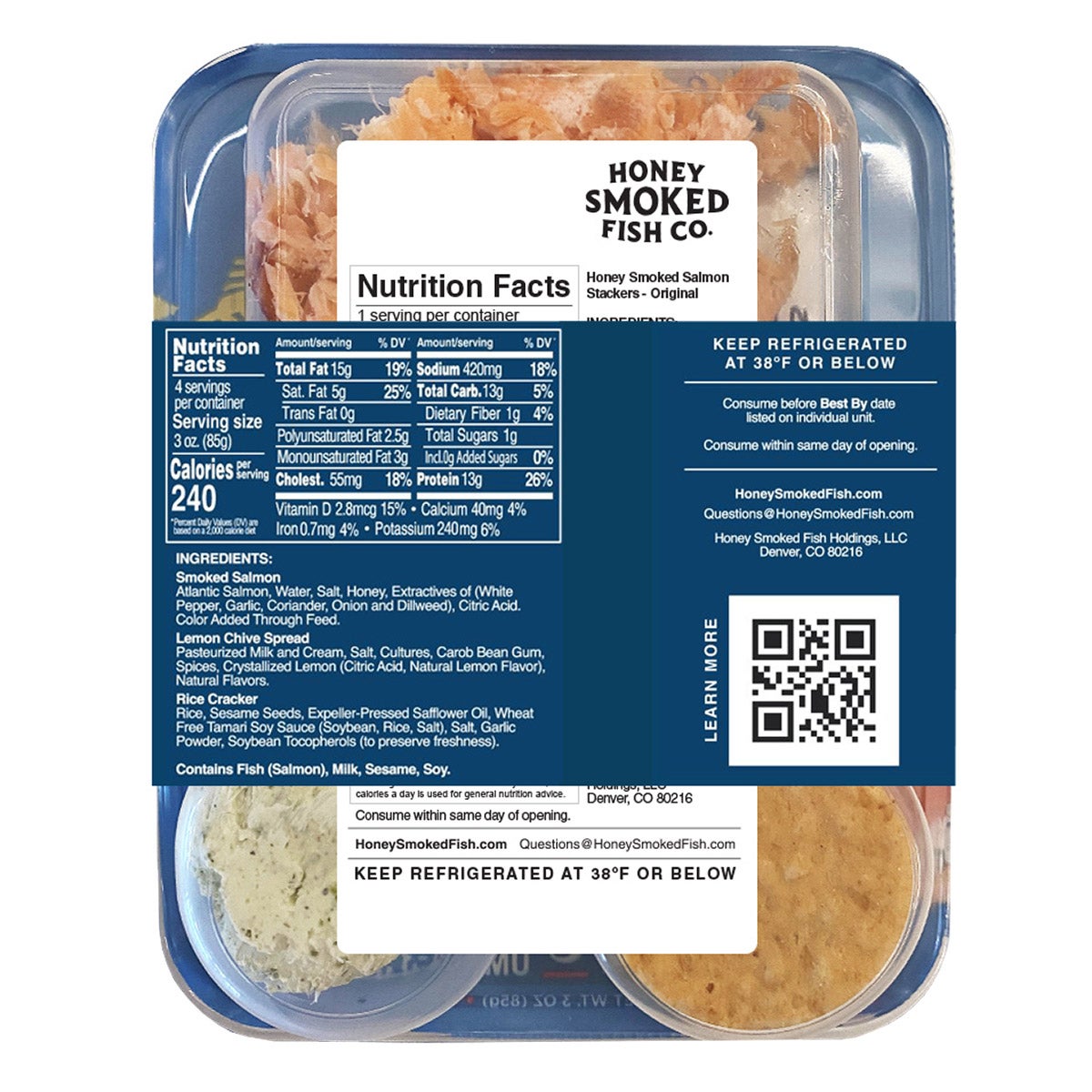 Honey Smoked Fish Co. Salmon Stackers, Original - 4 Pack, 3 oz Each ...