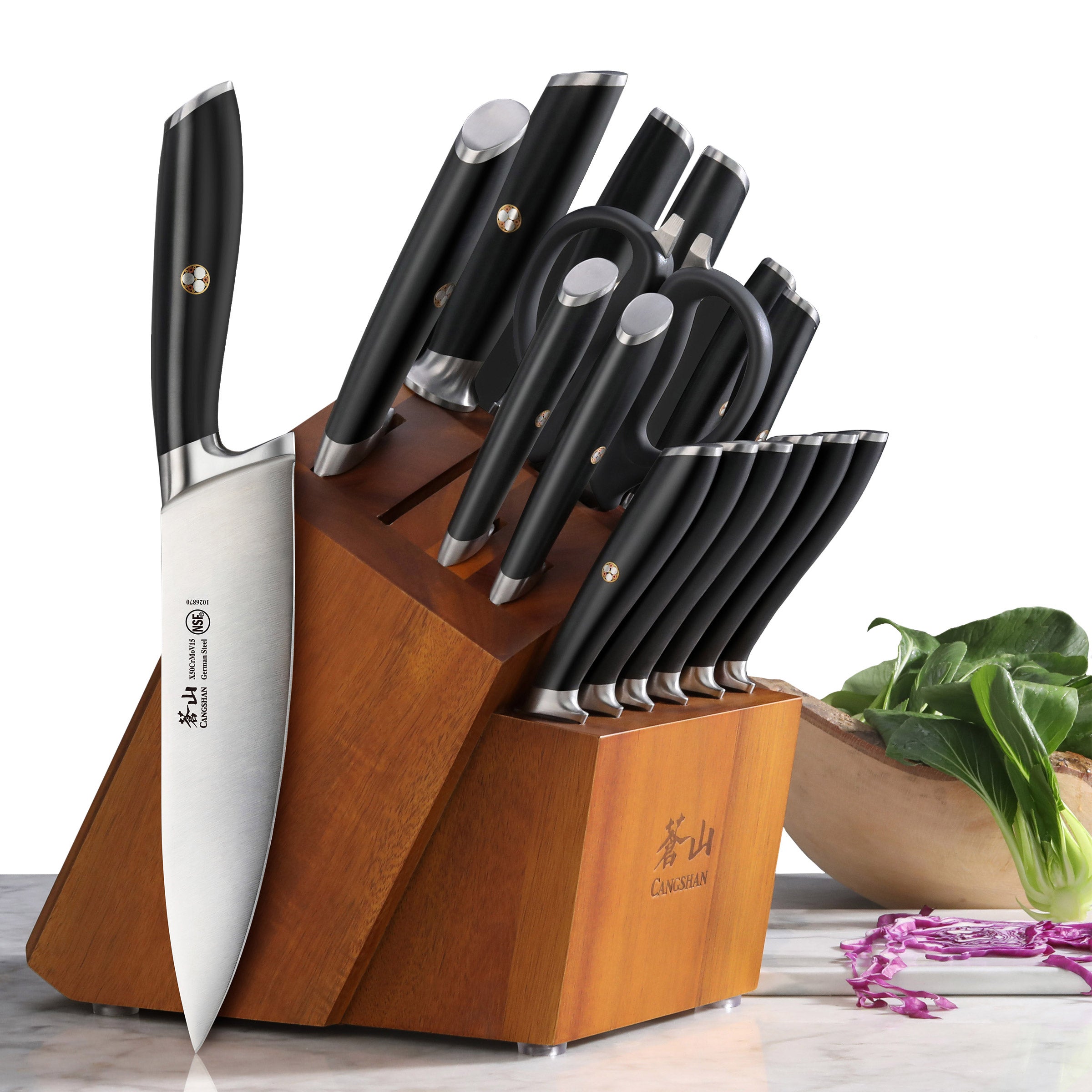 Cangshan Olympus German Steel Knife Block, 17 Piece (#1759346