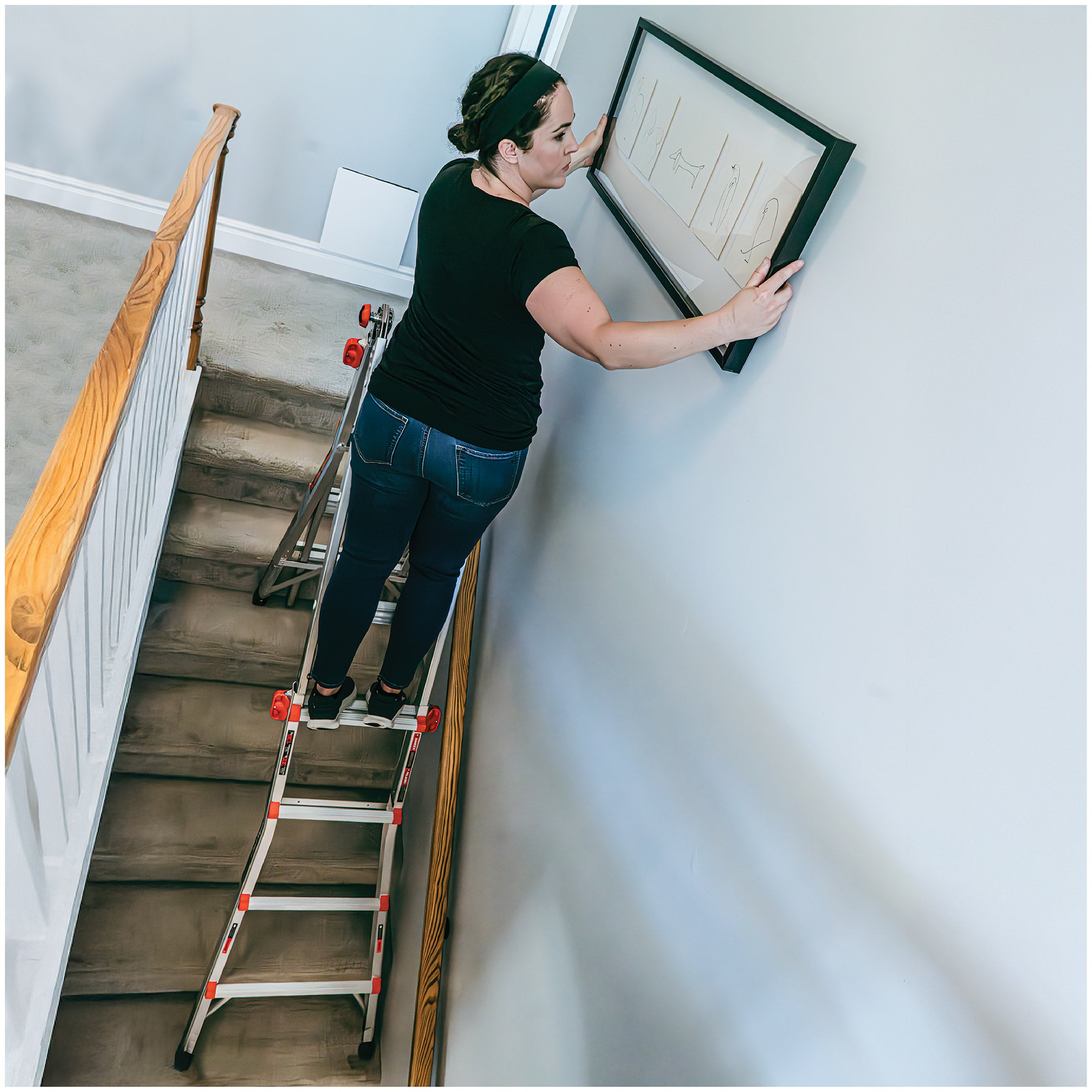Little Giant MegaLite Multi-Position Ladder with Storage Rack