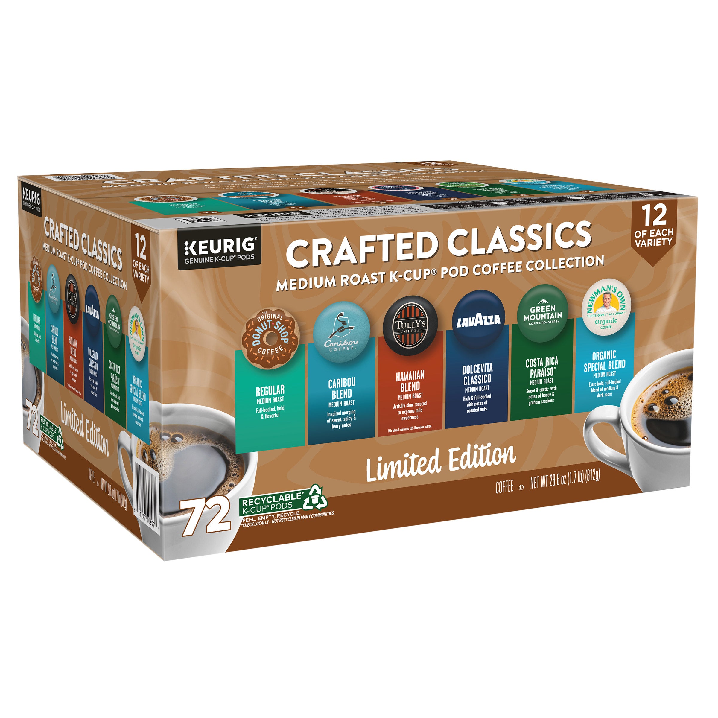 Crafted Classics Variety Pack 72 CT K-Cup Pods (#7984865) - $19.97 (down  from $39.99)