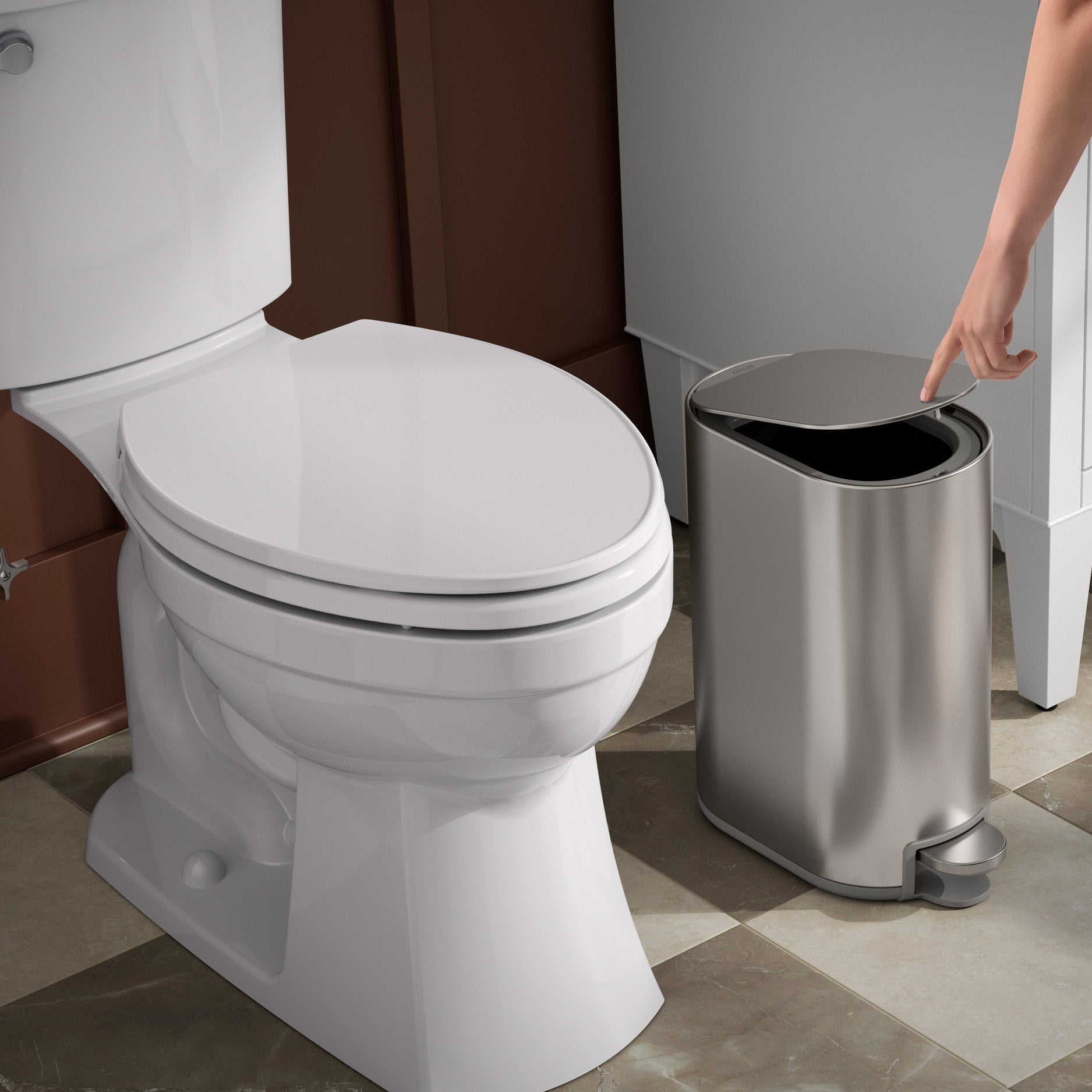 Kohler 8L Stainless Steel Bathroom Step Can (#1938012) - $24.99