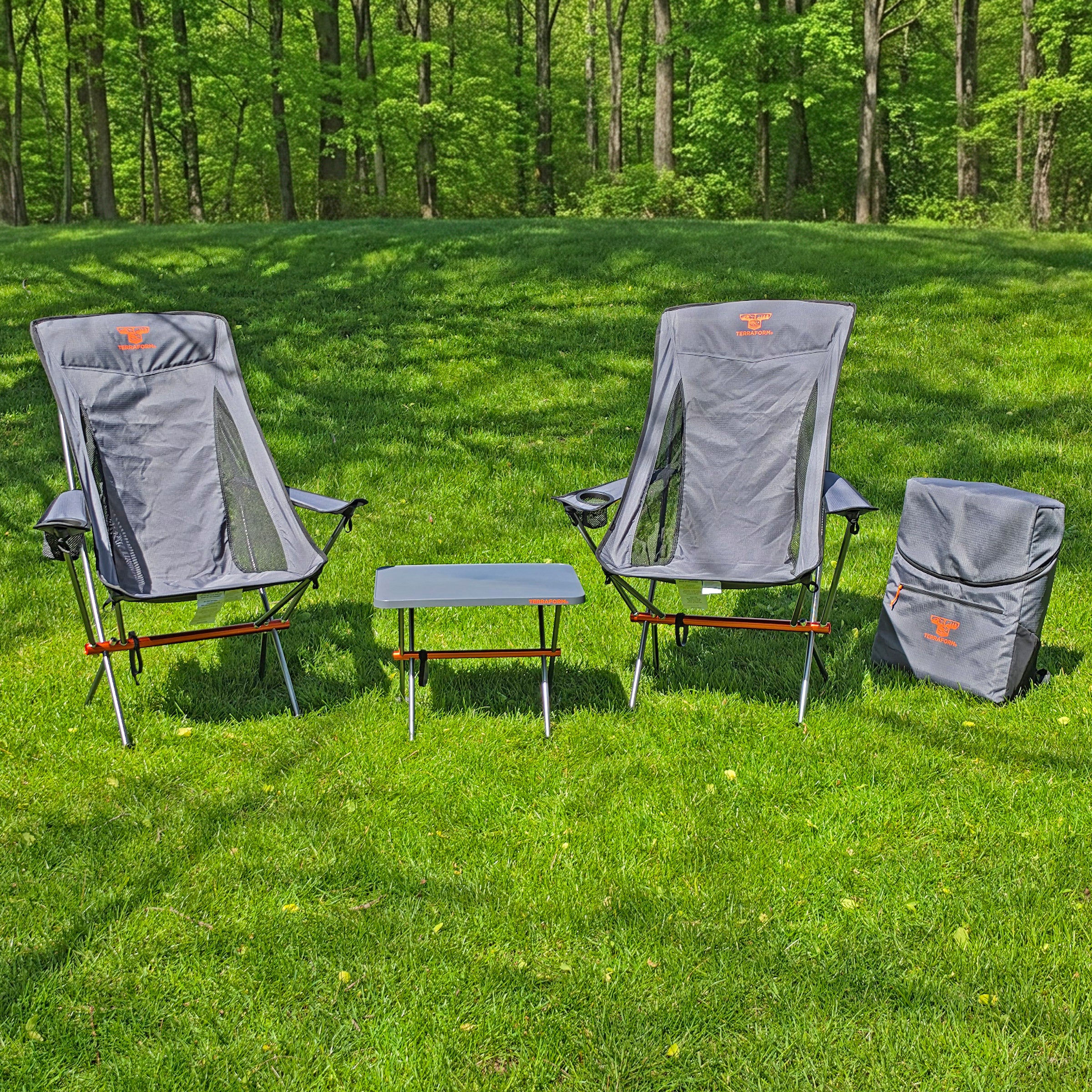 テーブル・チェア・ハンモック THE THREE STAGE RACK + MULTI GEAR BAG Terraform 3-Piece Lightweight Chairs + Table Set (#1985388) - $79.99