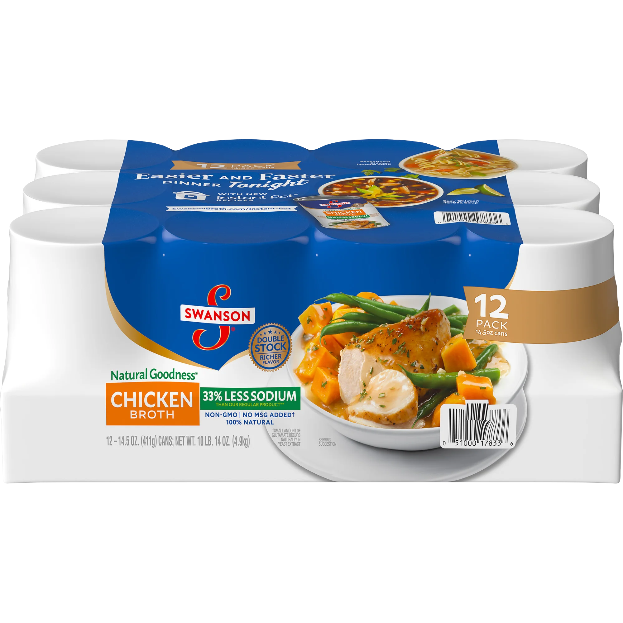 Swanson Chicken Broth 33% Less Sodium, 14.5 oz, 12-Count (#208551) - $8 ...