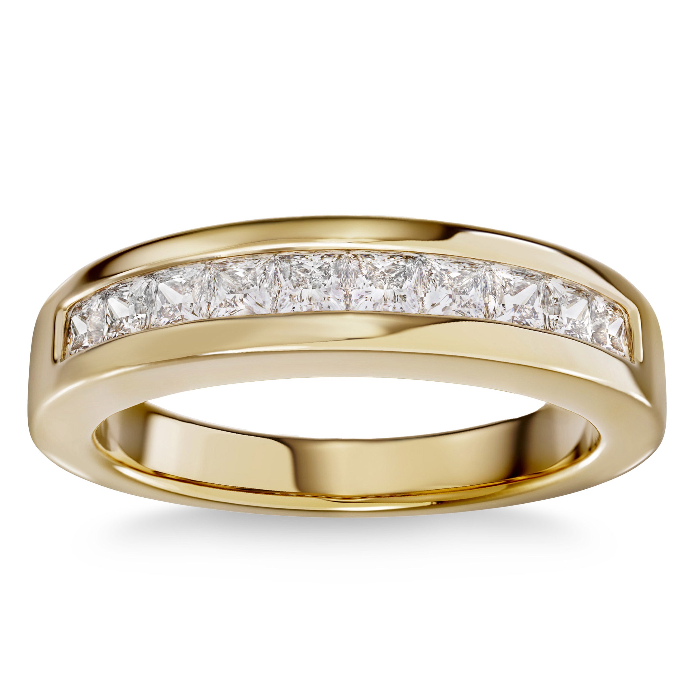 14kt Yellow Gold VS2 I 0.50 CTW Princess Cut Diamond Band, Size 6