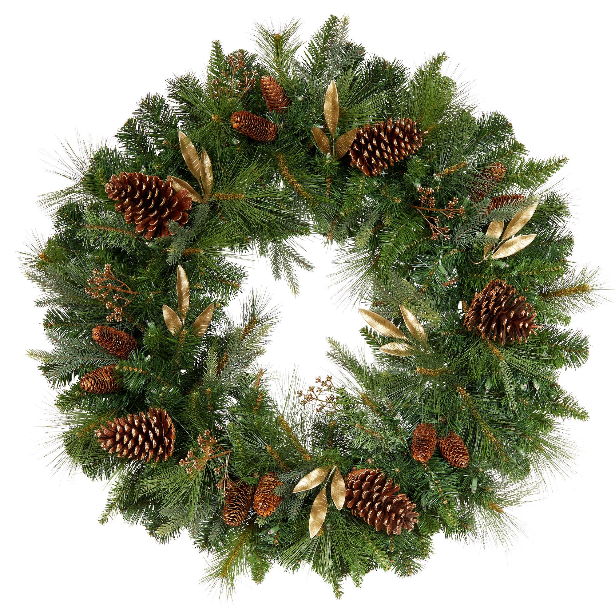 32" GREENERY WREATH WITH 50 DUAL COLOR LED LIGHTS ^ - $39.99 at Costco
