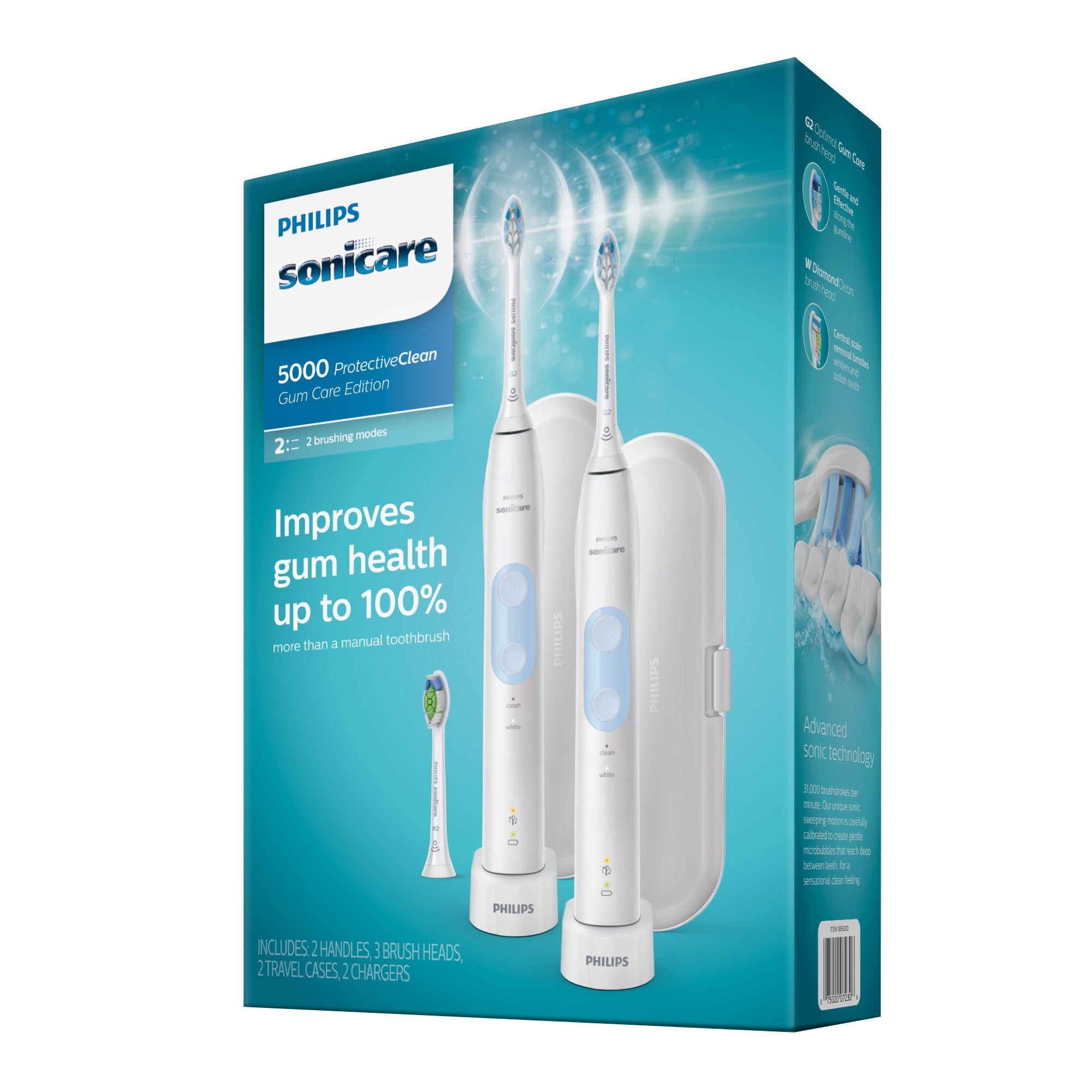 Philips Sonicare ProtectiveClean 5000 Gum Care Edition, 2-Pack