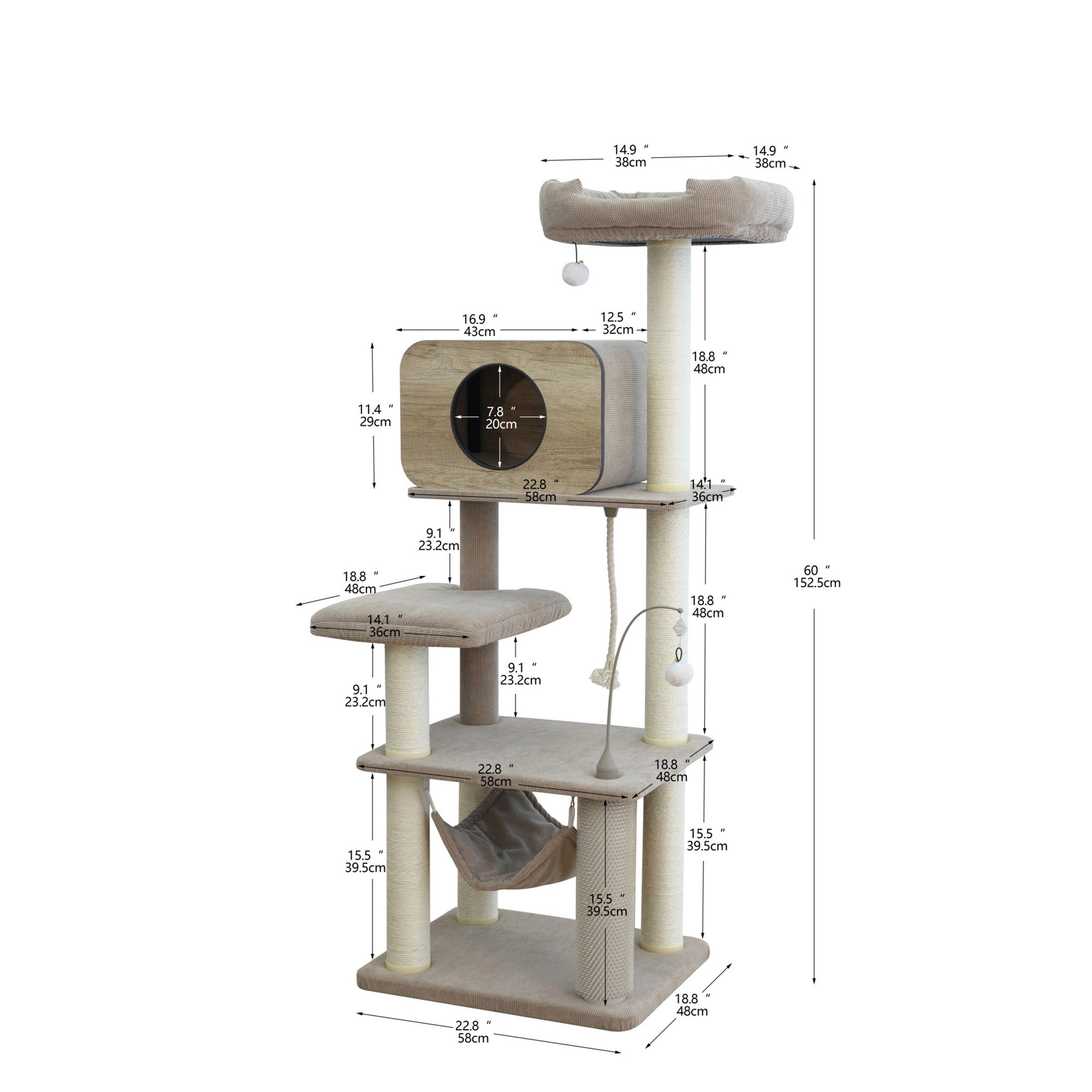 CATRY JIMINY 60¨ 6 LAYER CAT TREE - Thumbnail 3