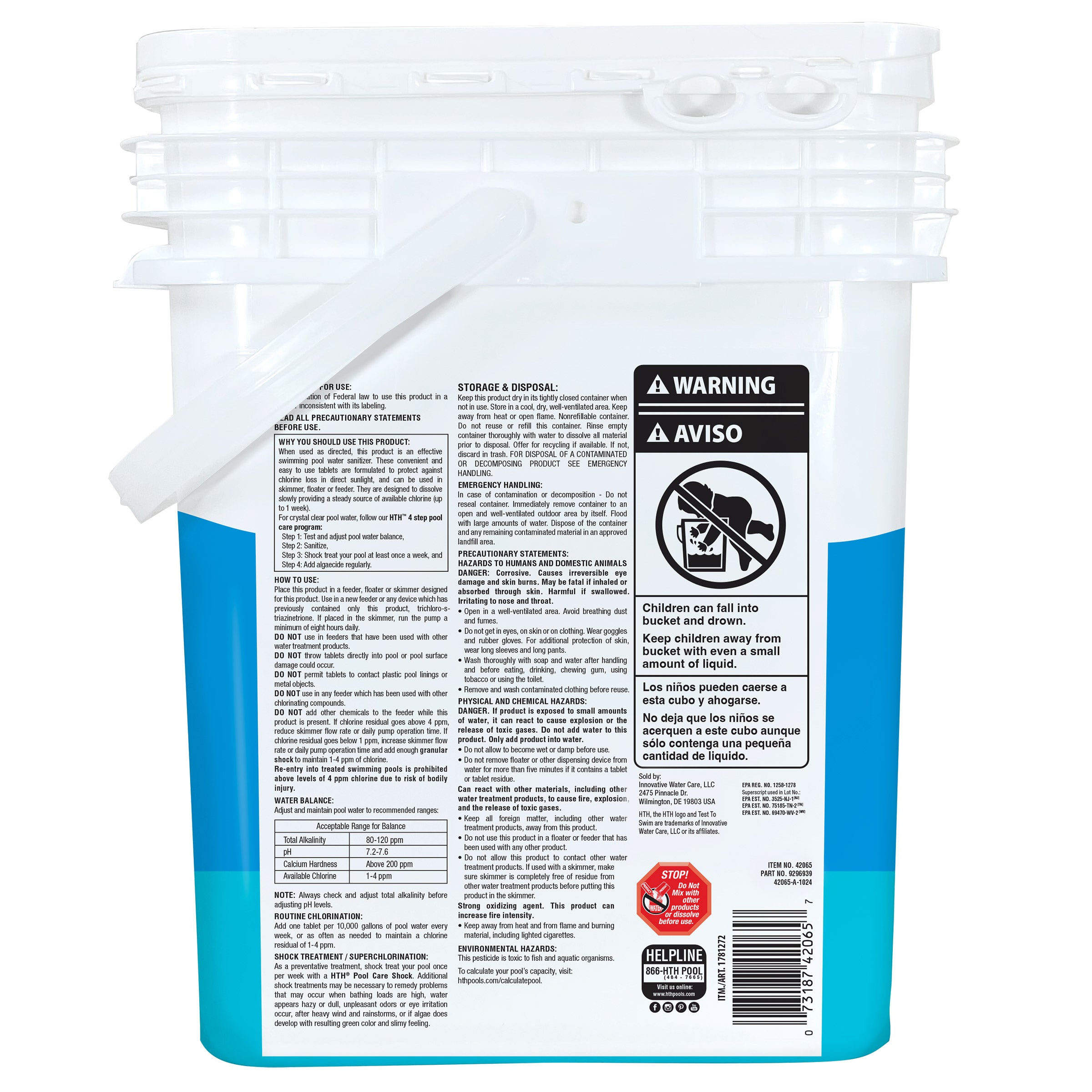 HTH 3¨ CHLORINE TABLET FOR POOL SANITIZATION 40 POUNDS #42065 - Thumbnail 2