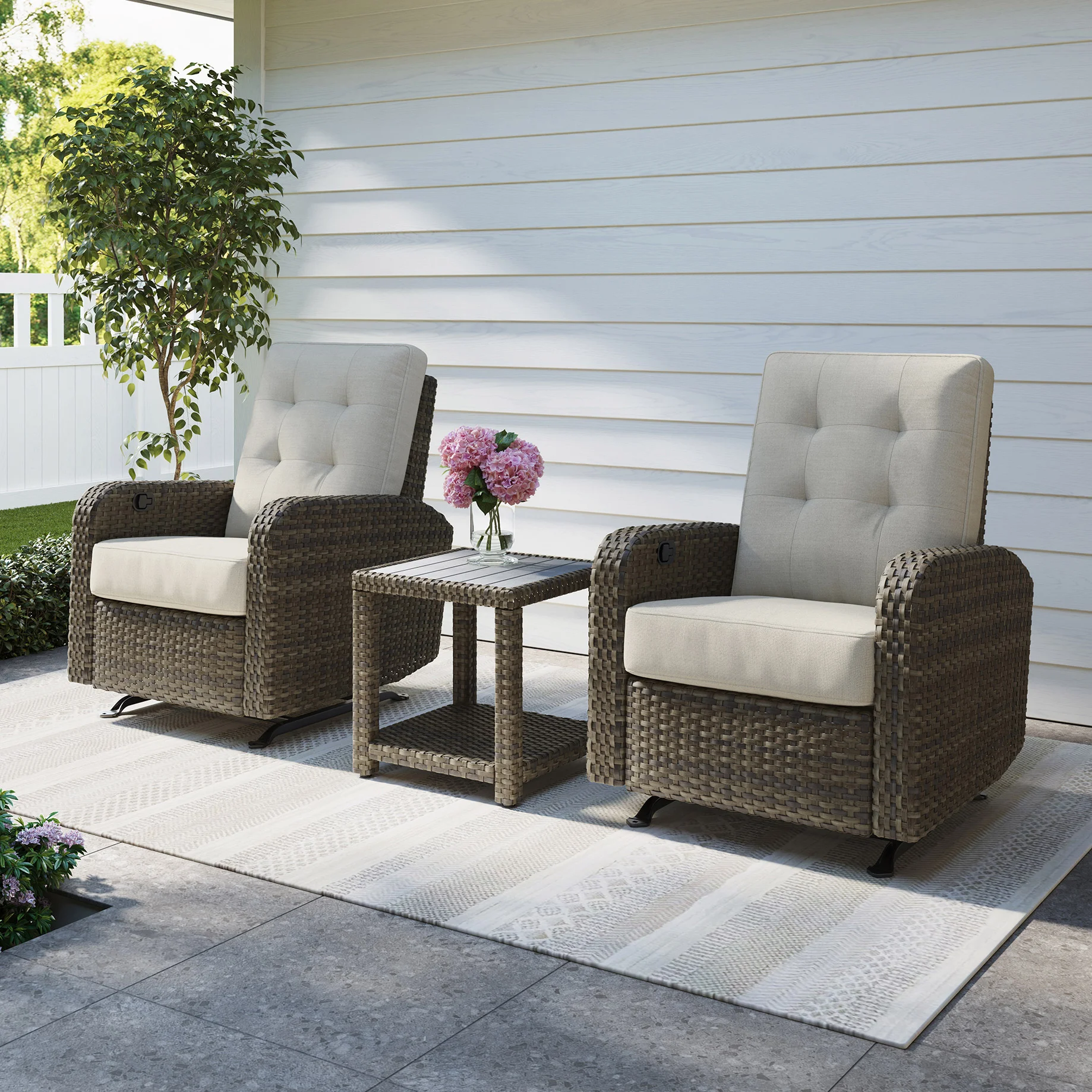 THOMASVILLE BARELA 3PC GLIDER RECLINER SET