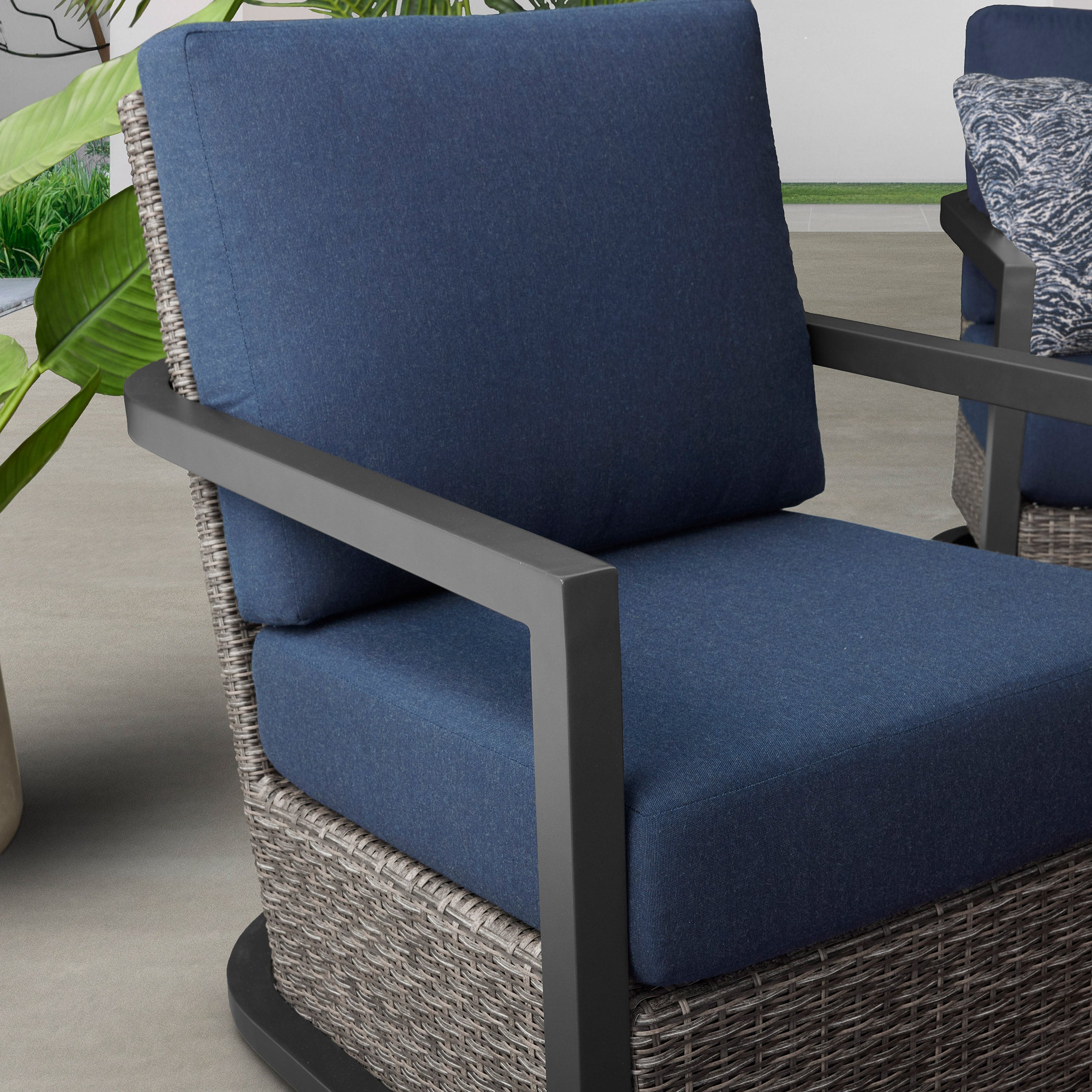 AGIO LUNA 4PC WOVEN SEATING SET SWIVEL GLIDERS - Thumbnail 2