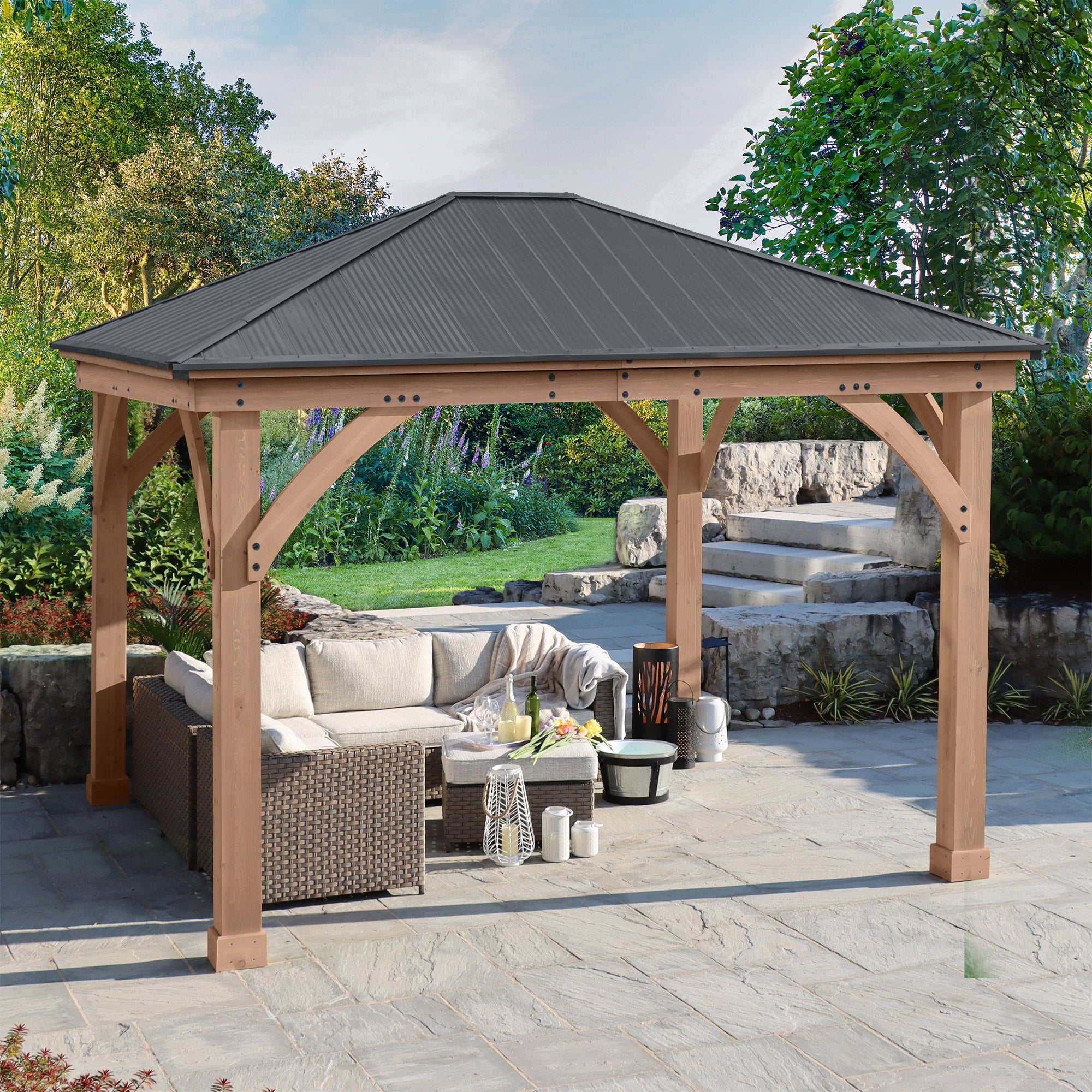 YARDISTRY 12.1' X 14.1' GAZEBO - Thumbnail 2