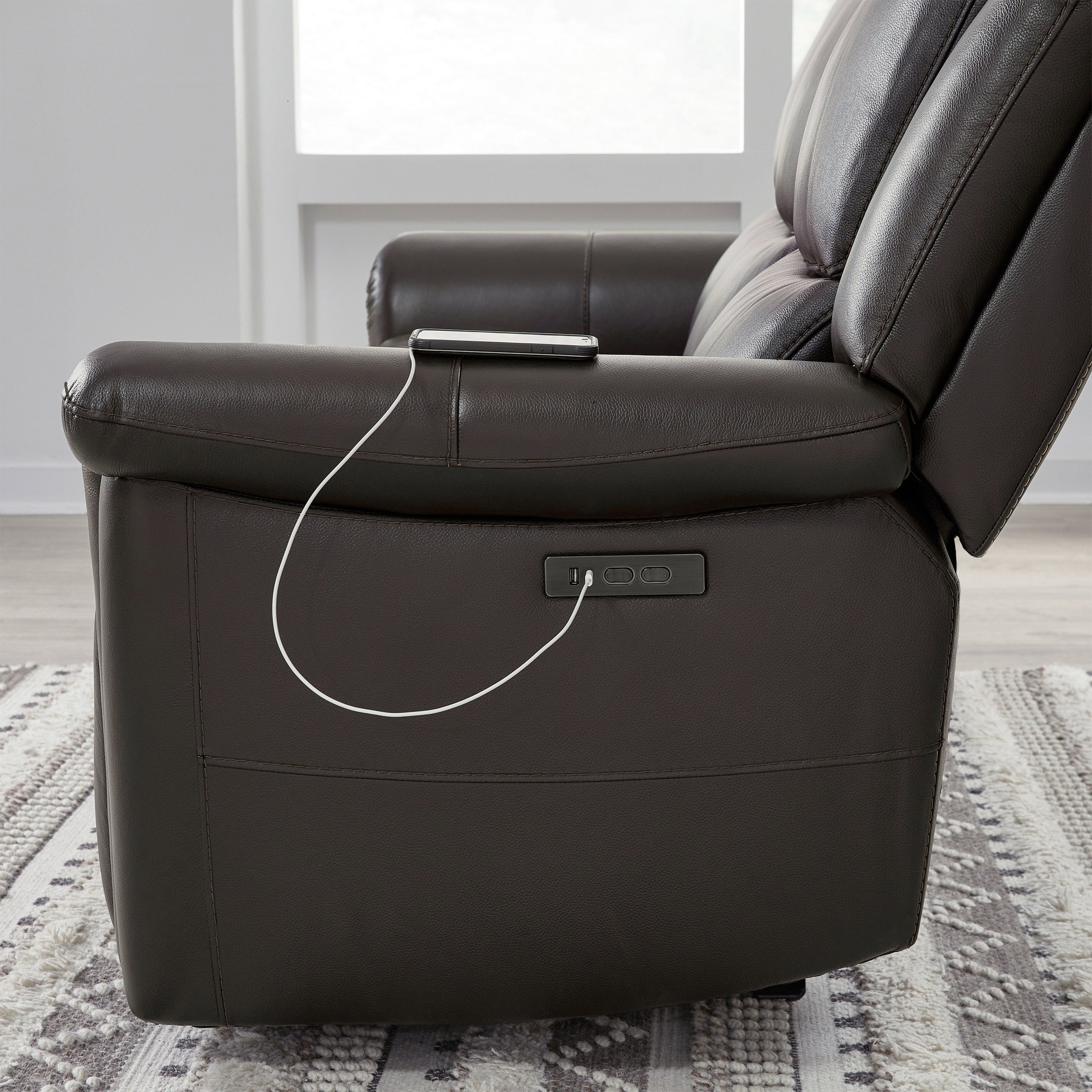 GILMAN CREEK ALBA LEATHER POWER SOFA - Thumbnail 8