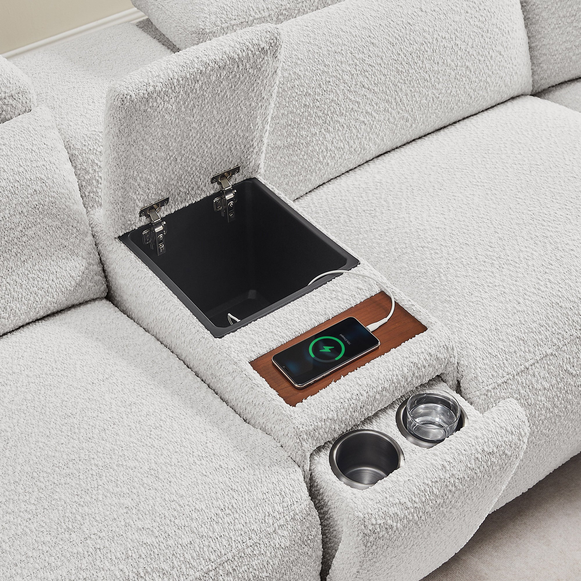 AIDEN & IVY MONROE FABRIC POWER RECLINING SECTIONAL - Thumbnail 7