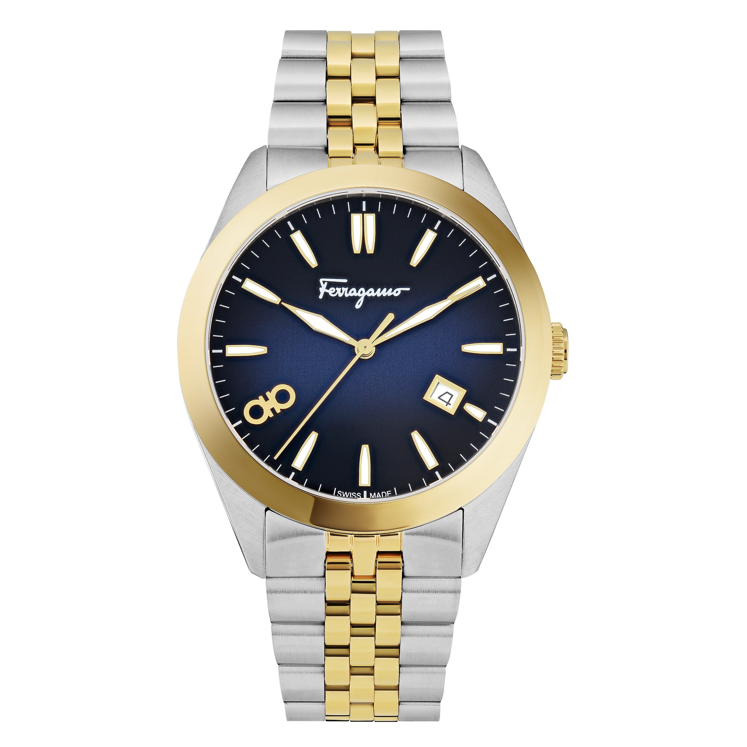 FERRAGAMO CLASSIC TWO TONE STAINLESS STEEL QUARTZ MEN'S WATCH