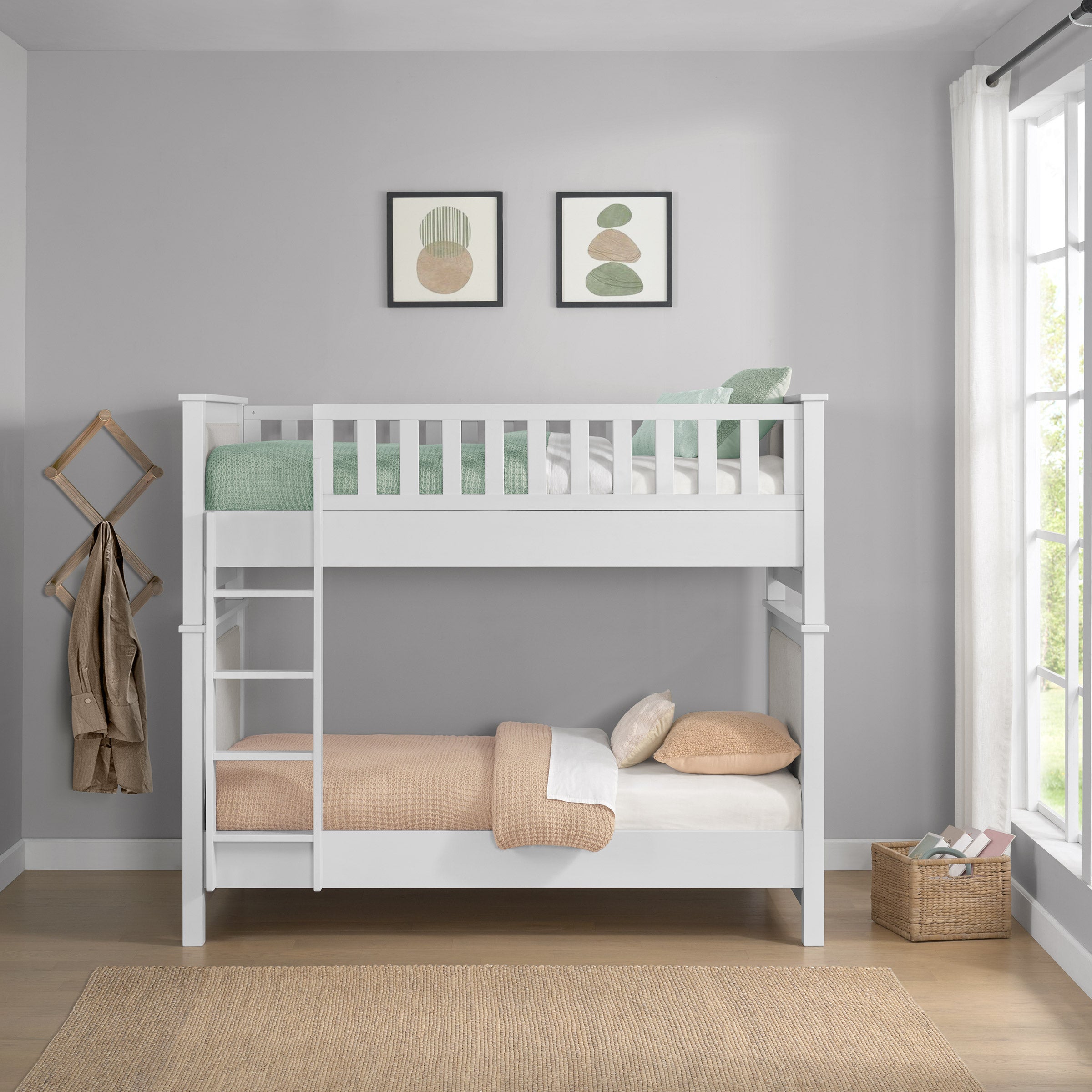 BAYSIDE FURNISHSINGS PAIGE UPHOLSTERED TWIN/TWIN BUNK BED - Thumbnail 6