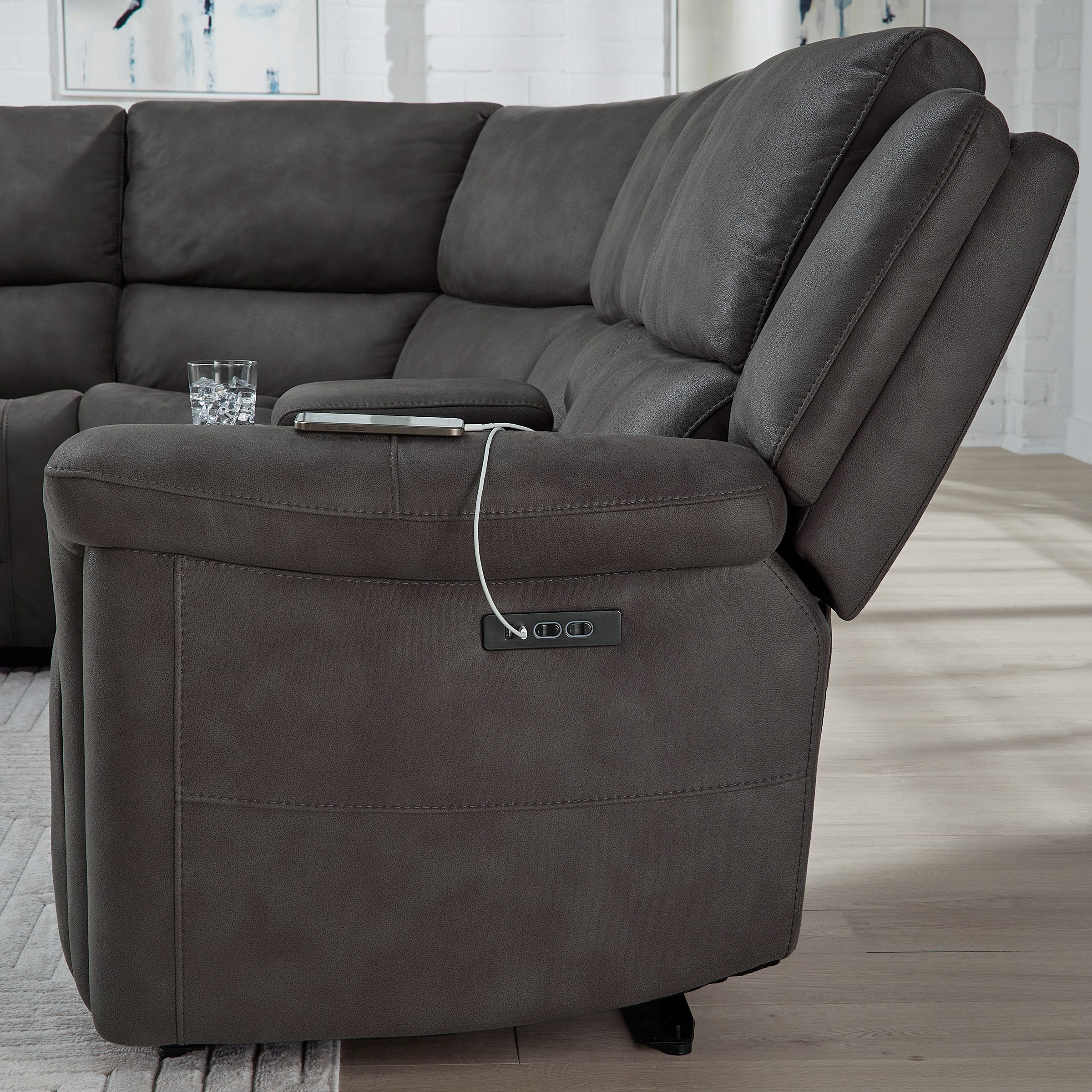 GILMAN CREEK CARLIN FABRIC POWER RECLINING SECTIONAL - Thumbnail 6