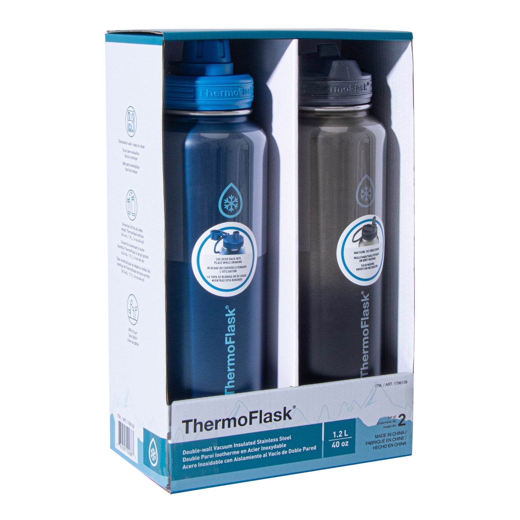 THERMOFLASK 40OZ STAINLESS STEEL BOTTLE, 2-PACK - Thumbnail 3
