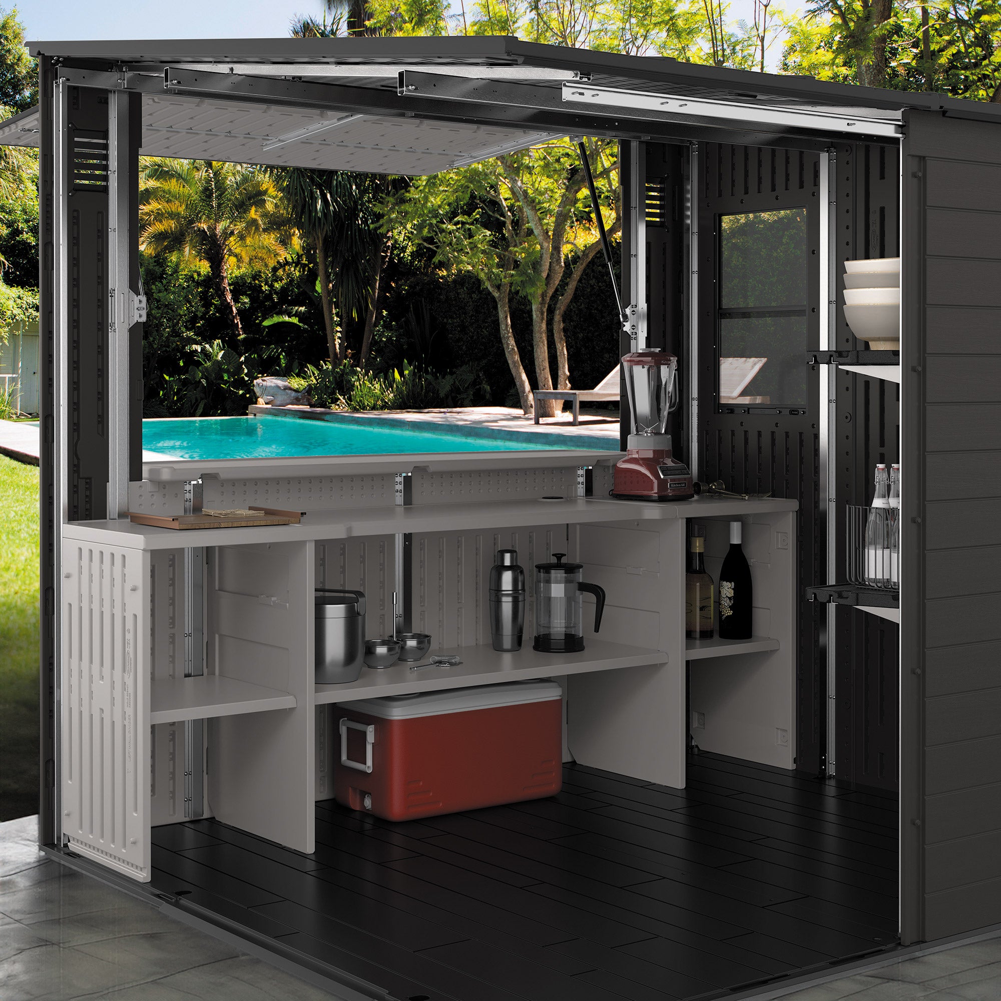 SUNCAST 8'X7' CABANA ENTERTAINMENT SHED - Thumbnail 6